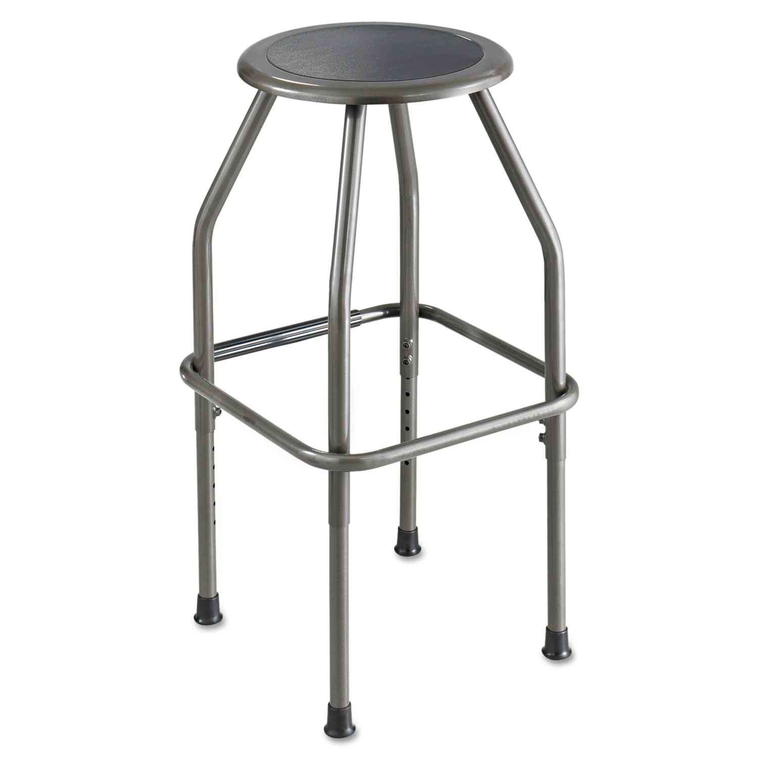  Safco 6666 Diesel Industrial Stool with Stationary Seat, 30 Seat Height, Supports up to 250 lbs., Pewter Seat/Pewter Back, Pewter Base (SAF6666) 