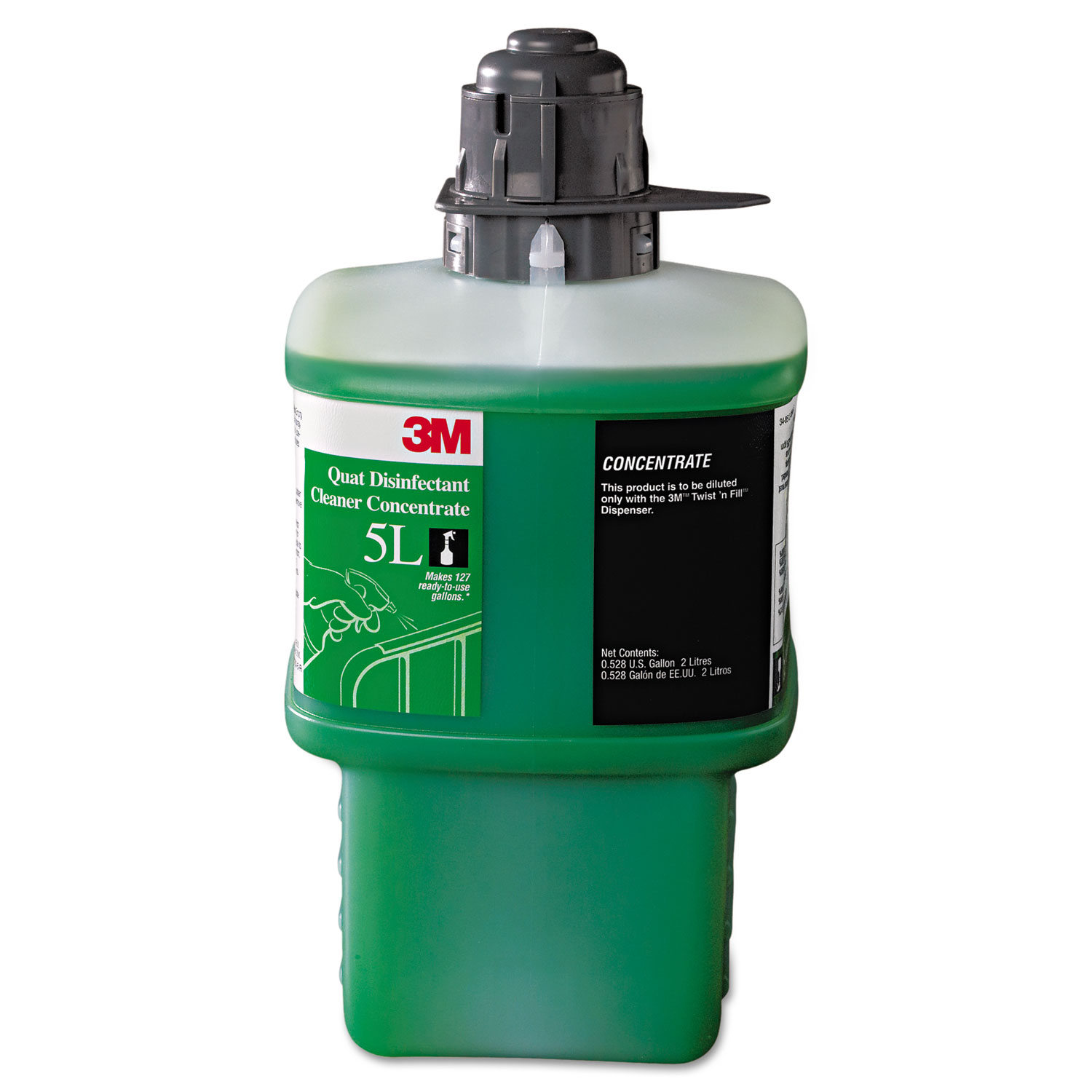  3M 5L Quat Disinfectant Cleaner Concentrate, 2000mL Bottle (MMM5L) 