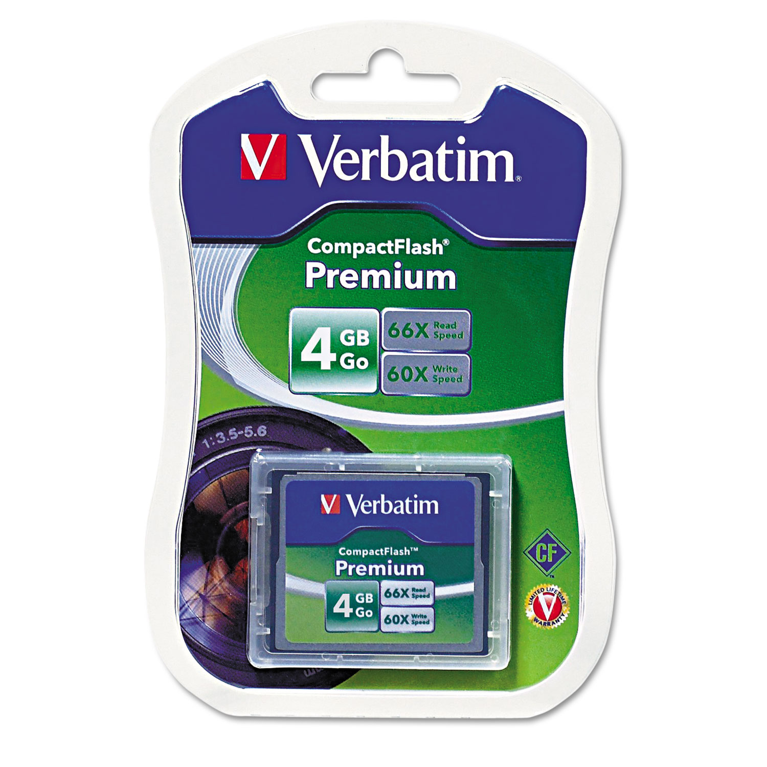 Premium CompactFlash Memory Card, 4GB, 66X Read Speed/60X Write Speed