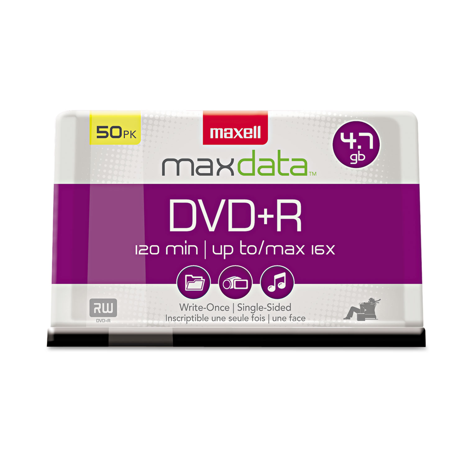  Maxell 639013 DVD+R Discs, 4.7GB, 16x, Spindle, Silver, 50/Pack (MAX639013) 