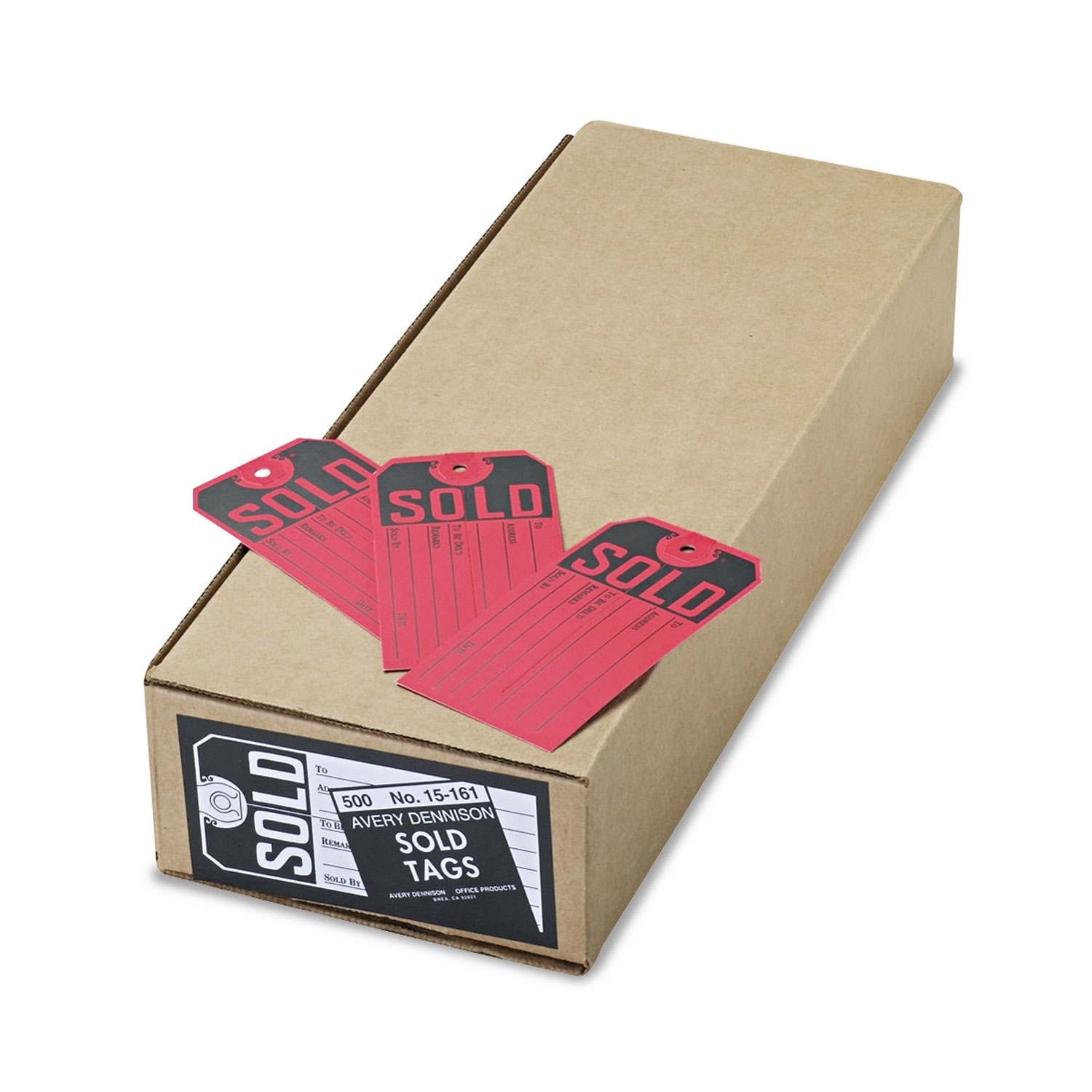 Sold Tags, Paper, 4 3/4 x 2 3/8, Red/Black, 500/Box