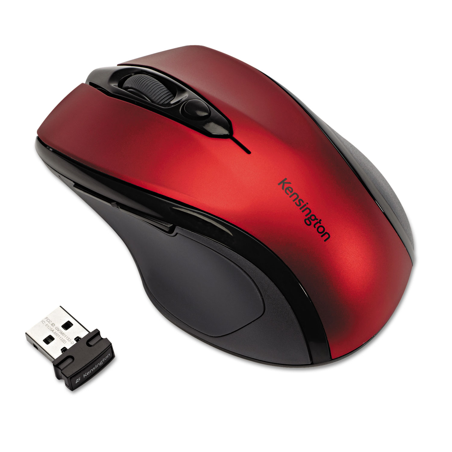 Pro Fit Mid-Size Wireless Mouse, 2.4 GHz Frequency/30 ft Wireless Range, Right Hand Use, Ruby Red
