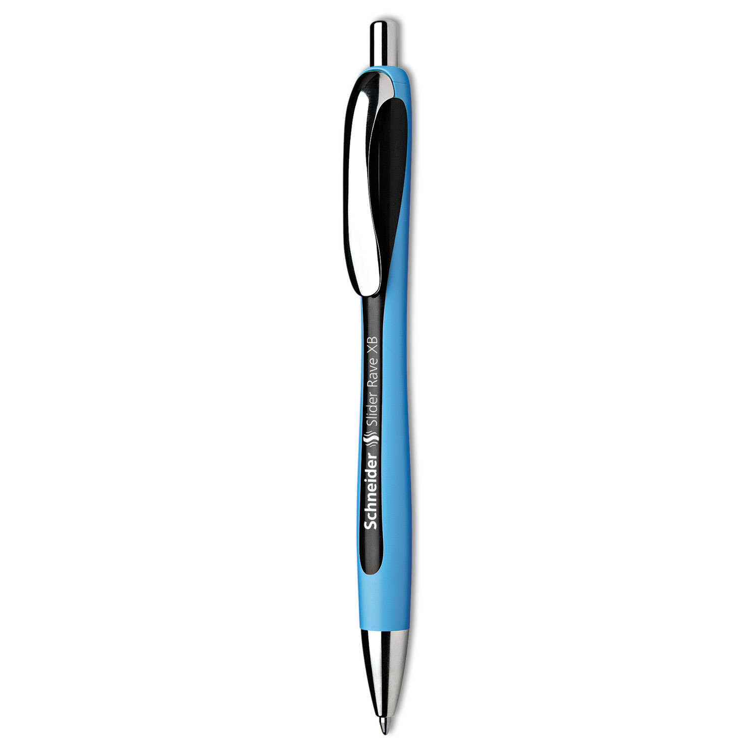 Schneider® Schneider Rave XB Retractable Ballpoint Pen, 1.4mm, Black Ink, Blue/Black Barrel