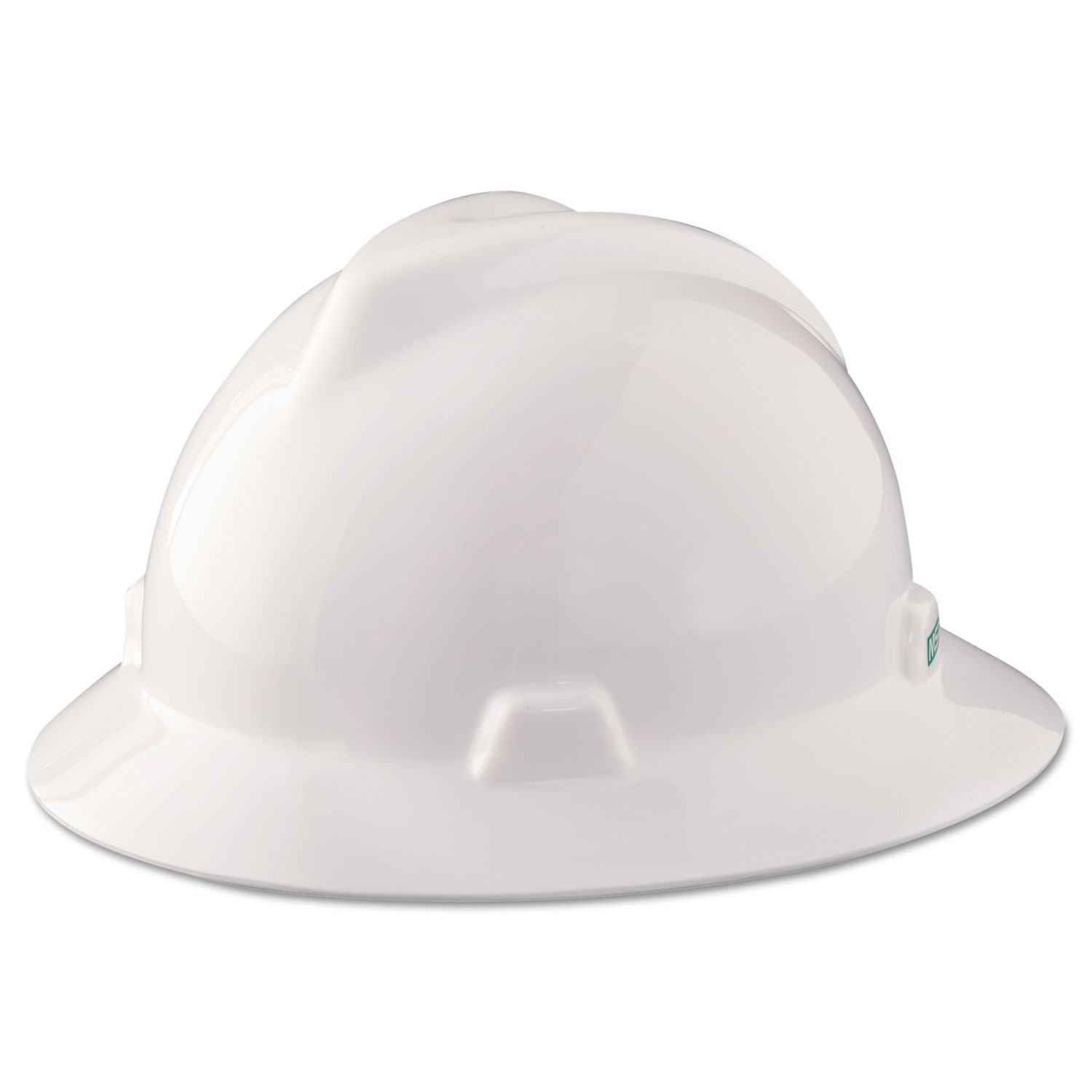 V-Gard Full-Brim Hard Hats, Staz-On Pin-Lock Suspension, Size 6 1/2 - 8, White