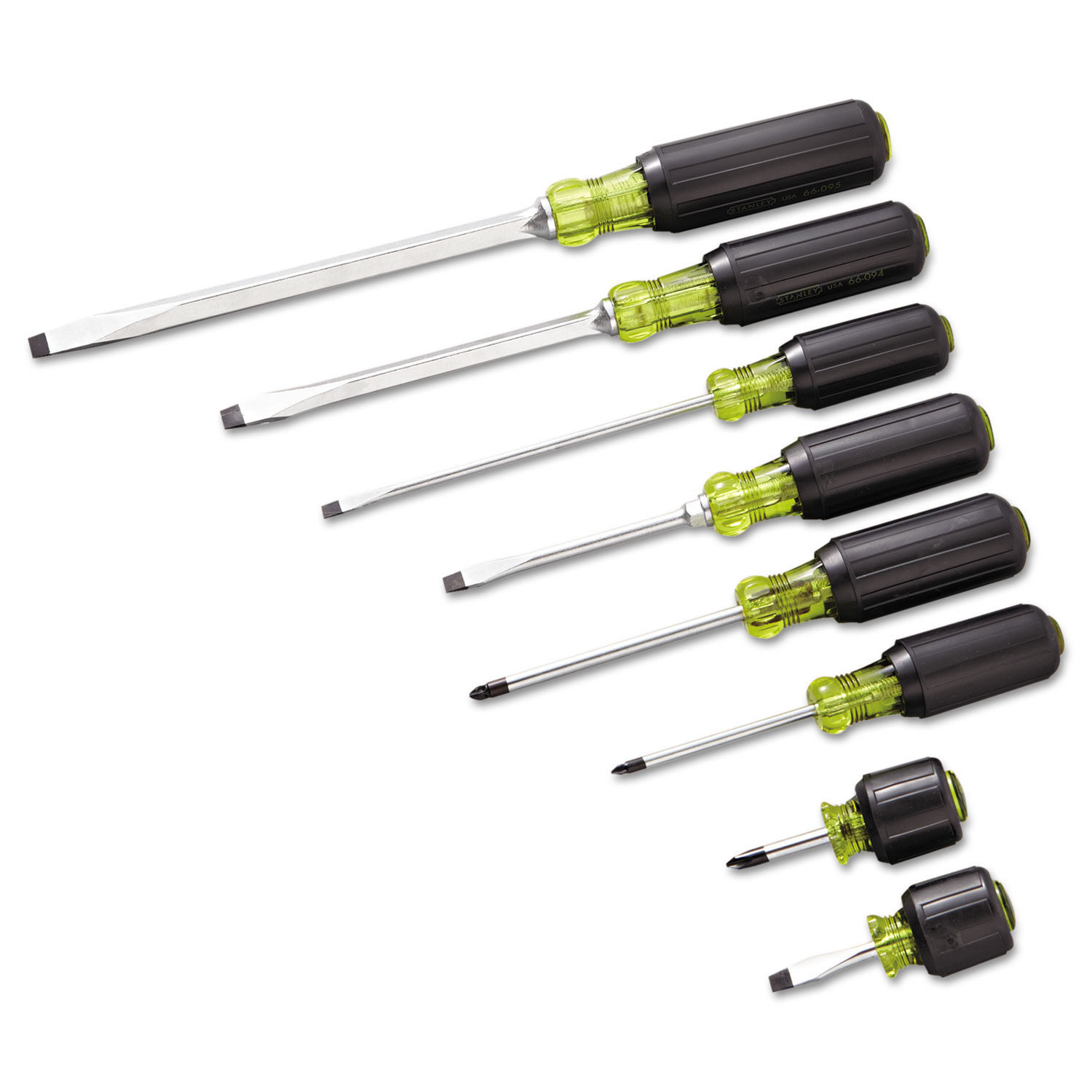 8-Piece 100 PLUS Screwdriver Set, Cabinet/Phillips/Slotted