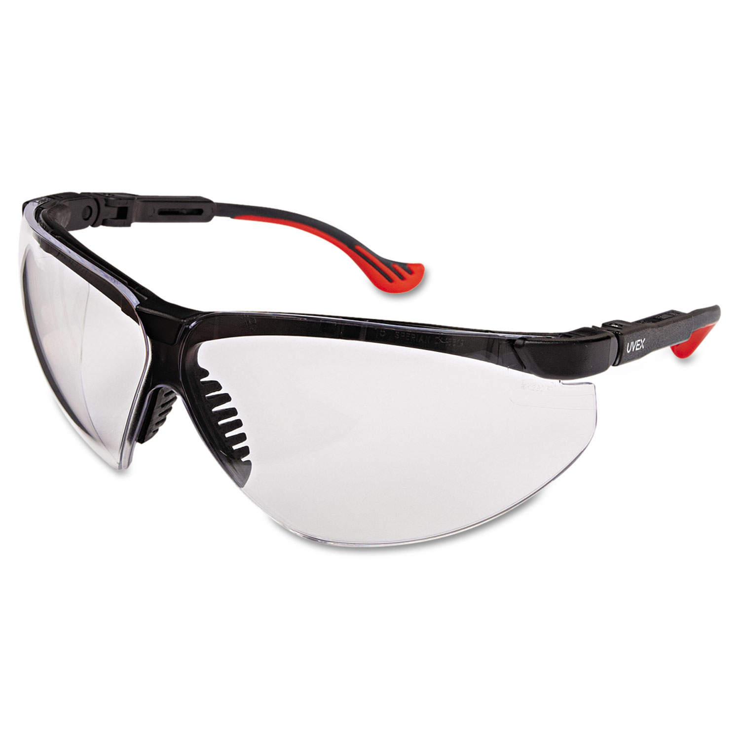 Genesis XC Two-Shot Safety Glasses, Black Frame, Clear Lens