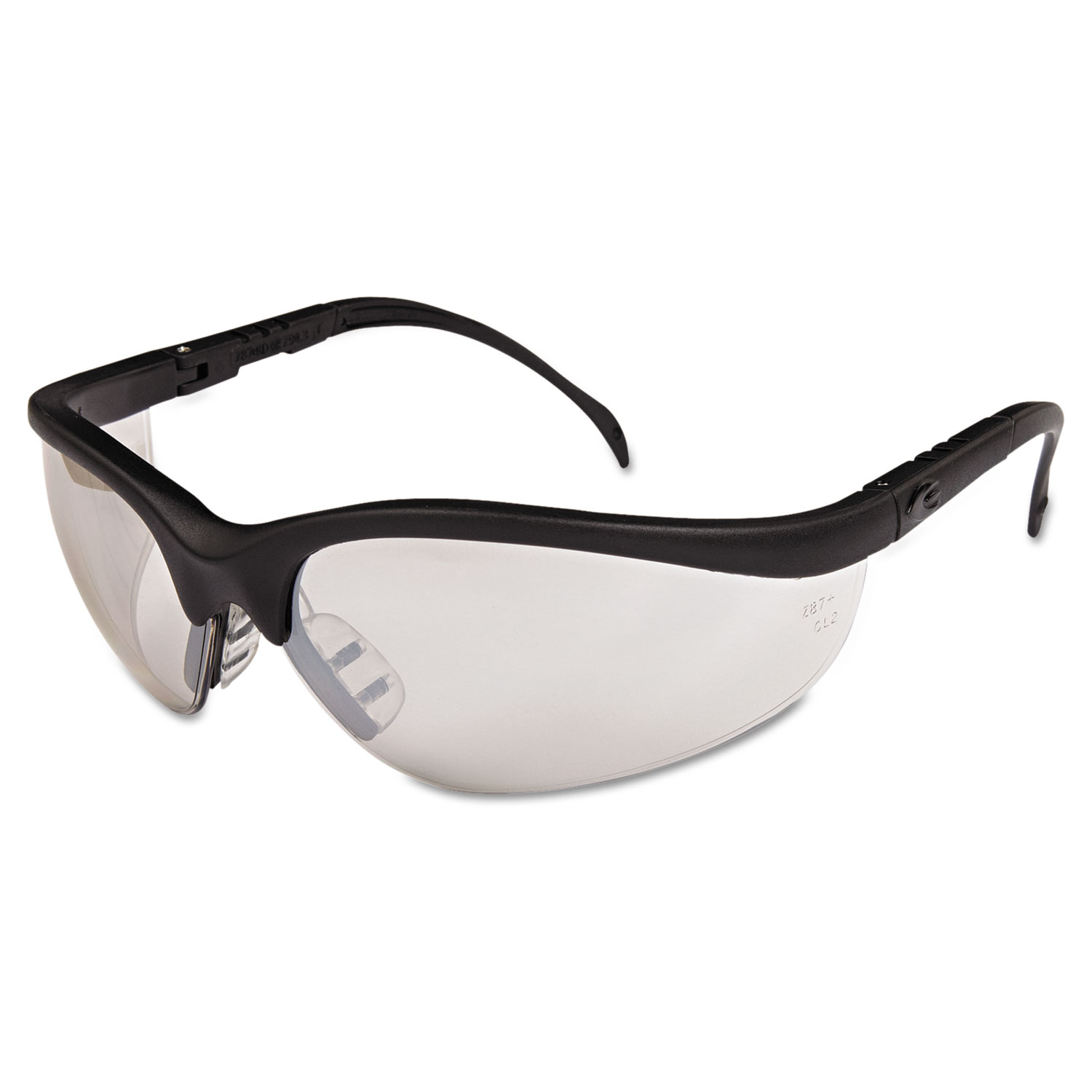  MCR Safety KD119 Klondike Safety Glasses, Black Matte Frame, Clear Mirror Lens (CRWKD119BX) 