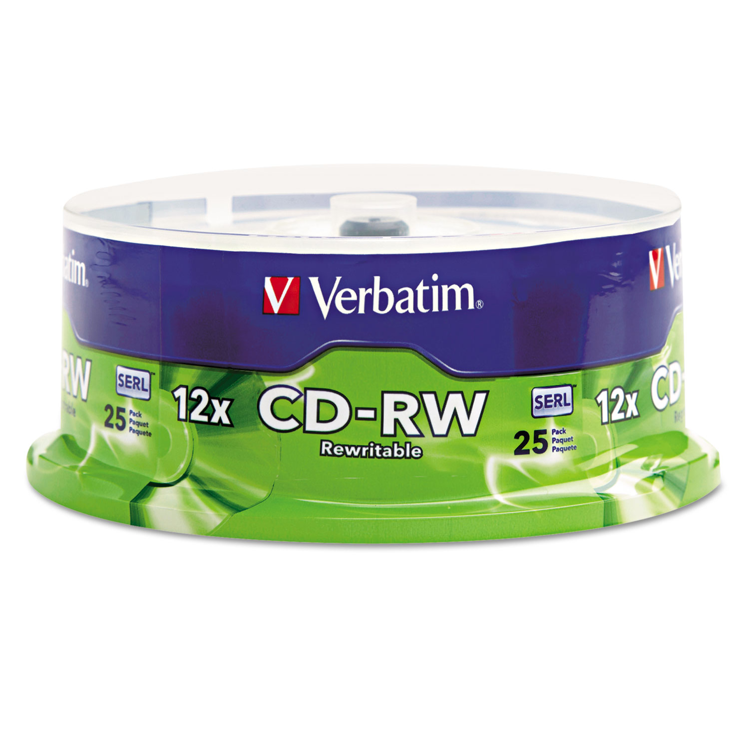 CD-RW Discs, 700MB/80min, 4X/12X, Spindle, 25/Pk