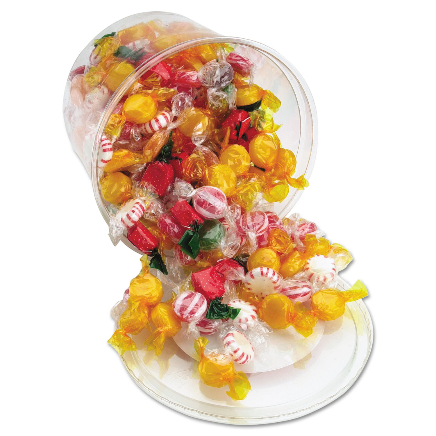  Office Snax 70009 Fancy Assorted Hard Candy, Individually Wrapped, 2 lb Resealable Plastic Tub (OFX70009) 