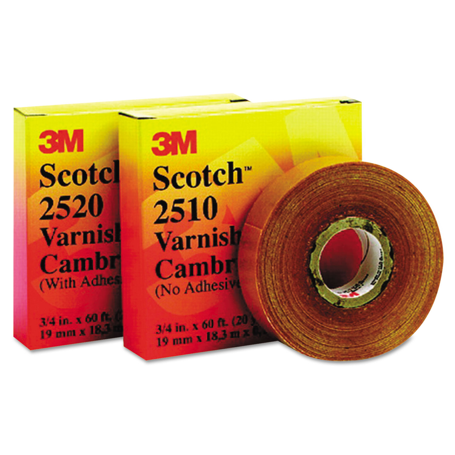 Scotch 2520 Varnished Cambric Tape, 3/4 x 60ft