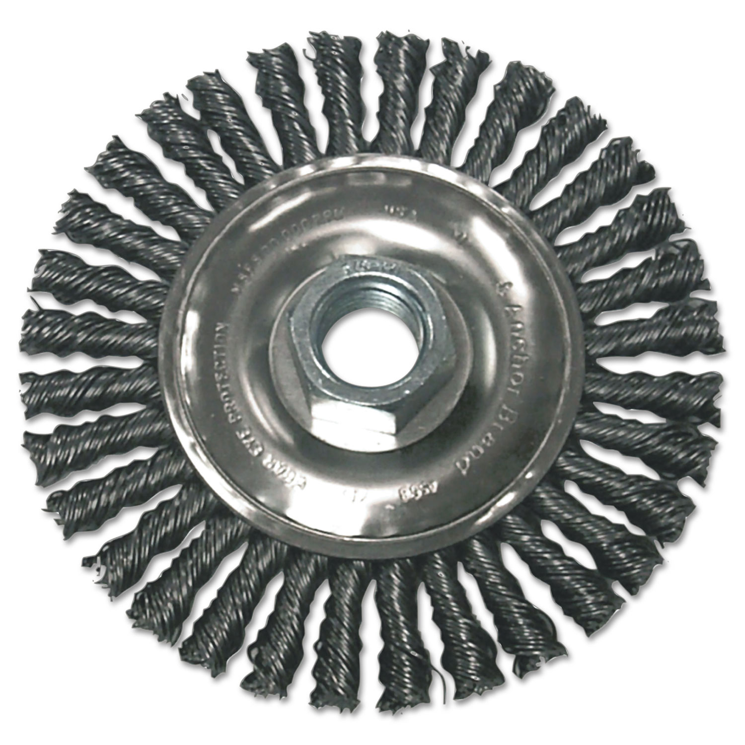 Stringer Bead Wheel Brush, 4in Diameter, Carbon Steel, .02in Wire