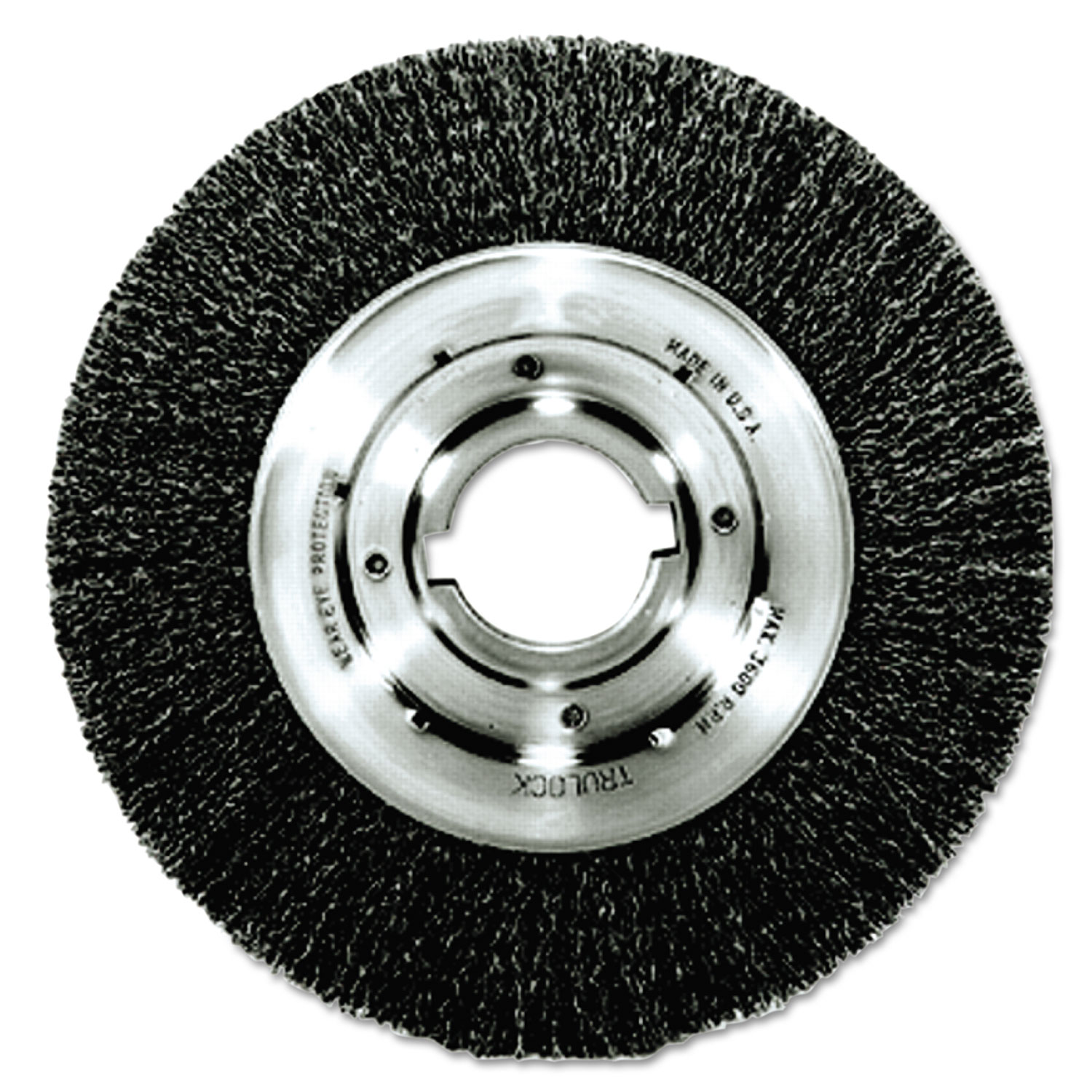 Trulock TLM-10 Narrow-Face Crimped Wire Wheel, 10 dia, .014 Wire, Arbor Dia: 2