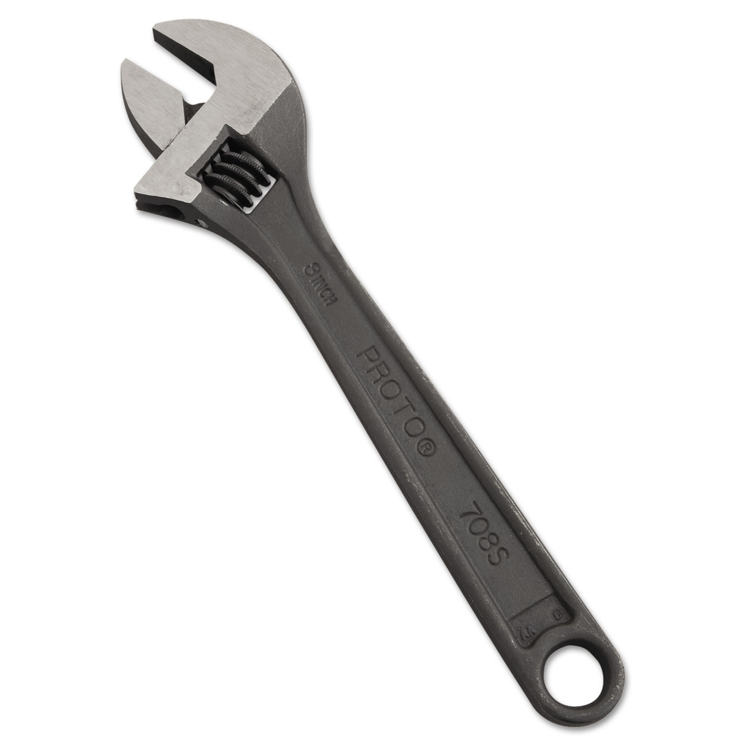PROTO Protoblack Adjustable Wrench, 8 Long, 1 1/8 Capacity