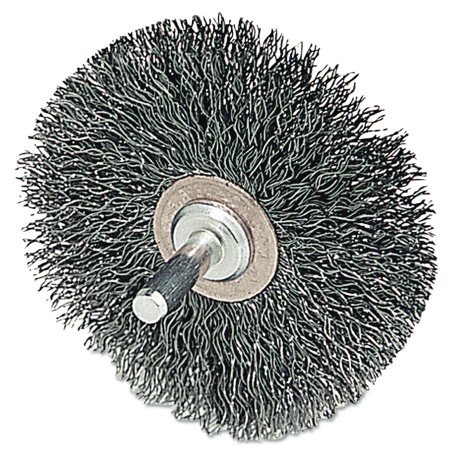 CFX-3 Stem-Mounted Crimped Wire Wheel, 3 dia, Stainless Steel, .0143 Wire