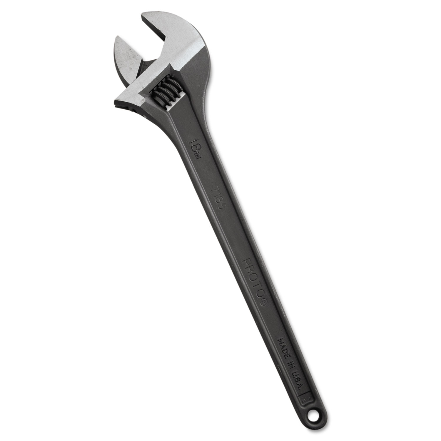 PROTO Protoblack Adjustable Wrench, 18 Long, 2 1/16 Opening