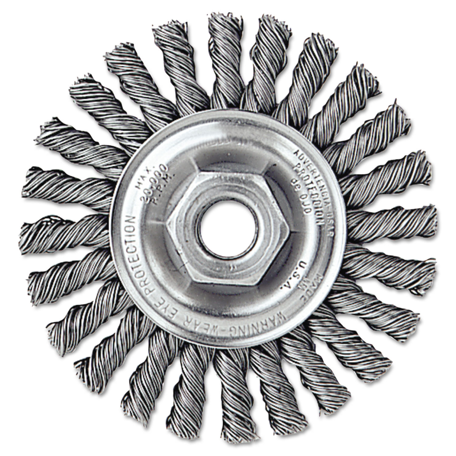 Dualife Twist-Knot Wire Wheel, 4 dia, 7/8 Trim .02 Wire, 5/8 Arbor