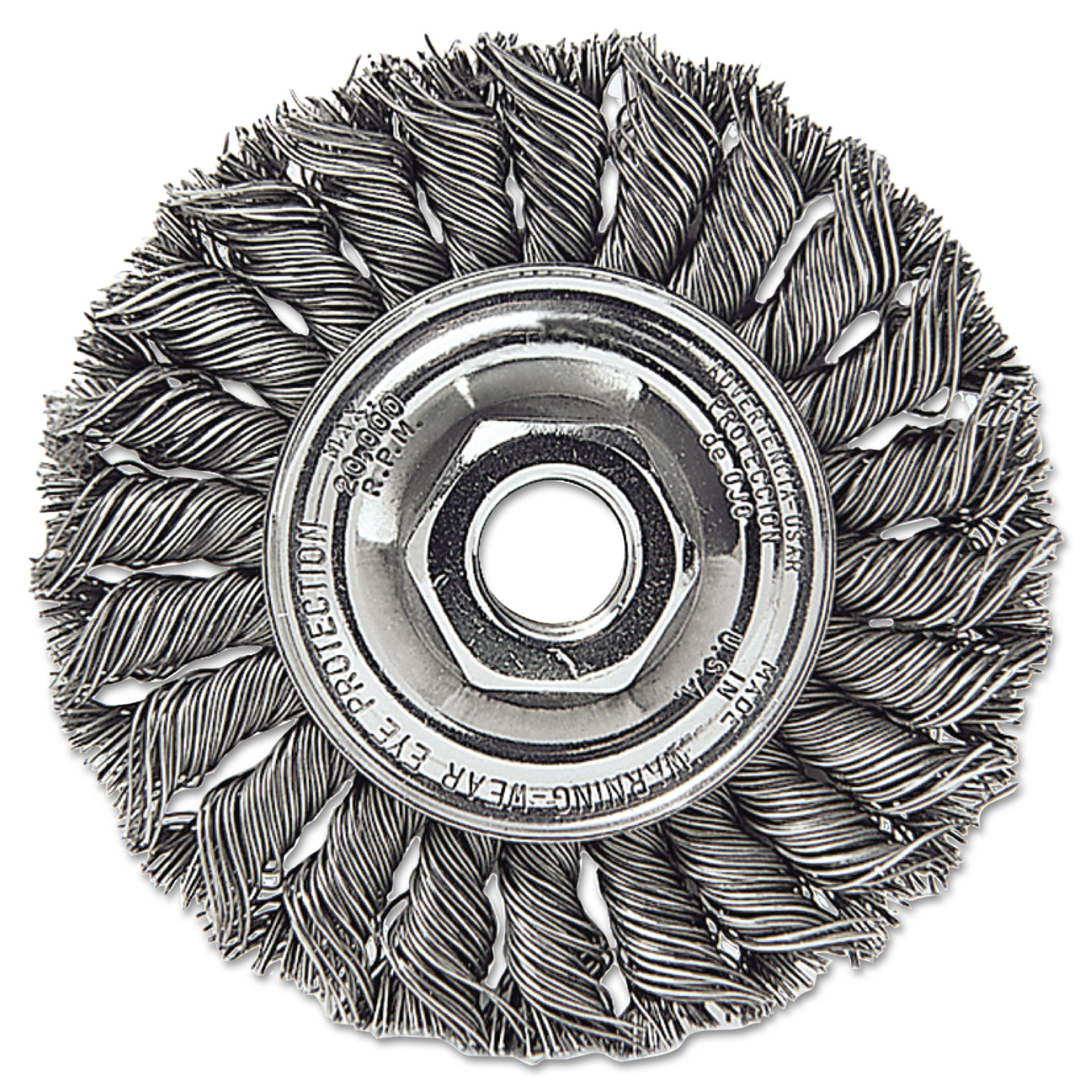 Dualife STA-4 Twist Knot Wire Wheel, 4 dia, Stainless Steel, .014 Wire