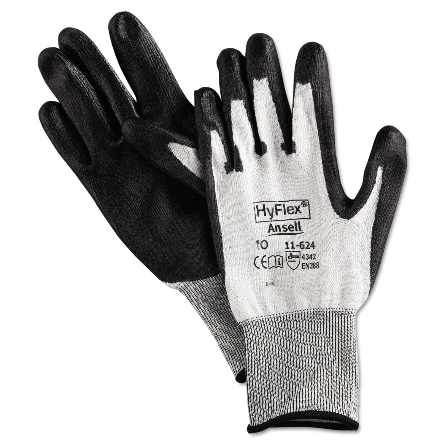  AnsellPro 104781 HyFlex Dyneema Cut-Protection Gloves, Gray, Size 10, 12 Pairs (ANS1162410) 