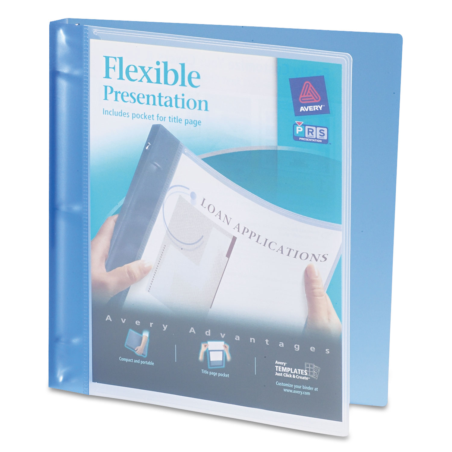  Avery 17670 Flexible View Binder with Round Rings, 3 Rings, 0.5 Capacity, 11 x 8.5, Blue (AVE17670) 