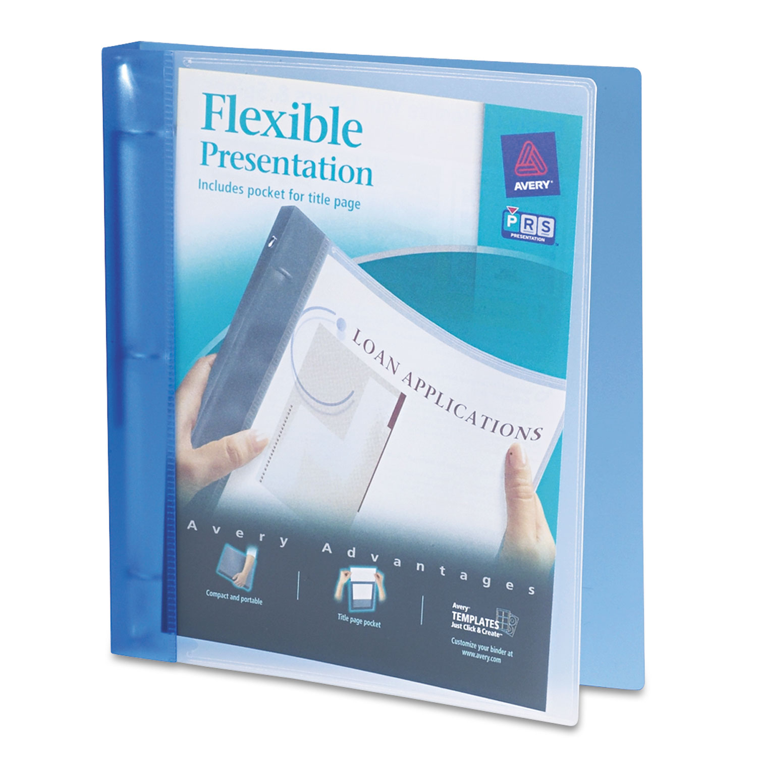  Avery 17675 Flexible View Binder with Round Rings, 3 Rings, 1 Capacity, 11 x 8.5, Blue (AVE17675) 