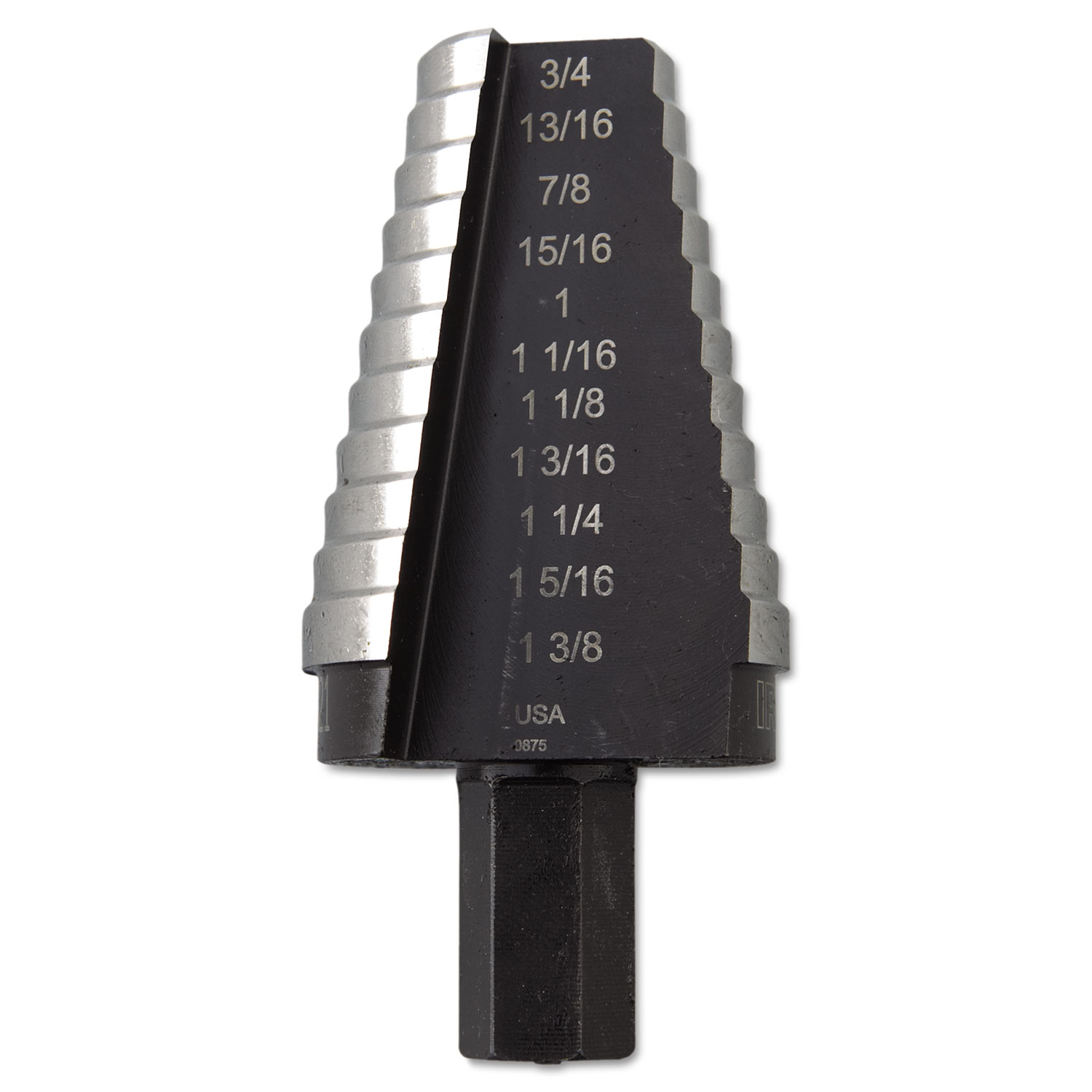 Unibit Fractional Step Drill Bit, 10 Steps, 13/16in to 1 3/8in