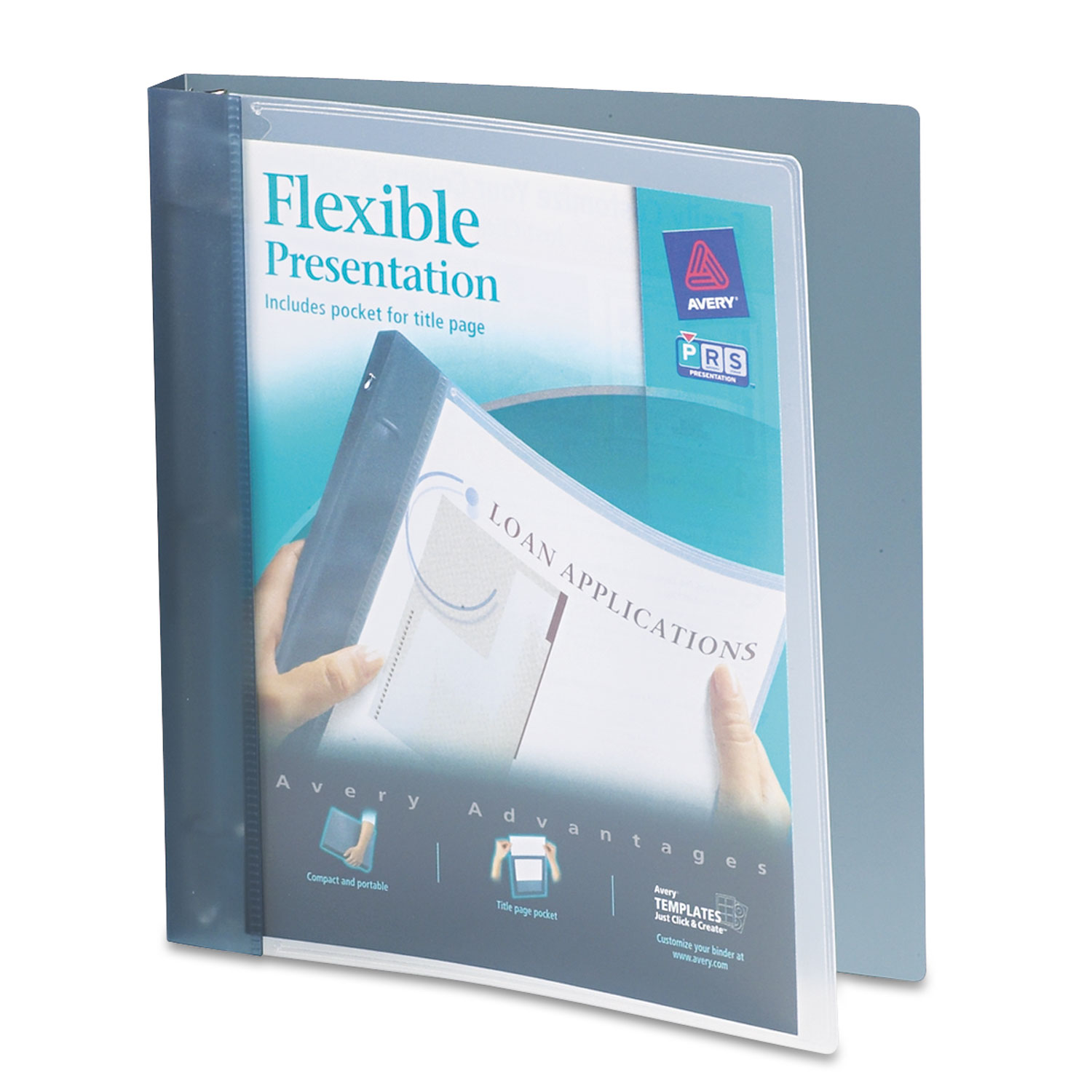 Flexible View Binder with Round Rings, 3 Rings, 1" Capacity, 11 x 8.5, Gray