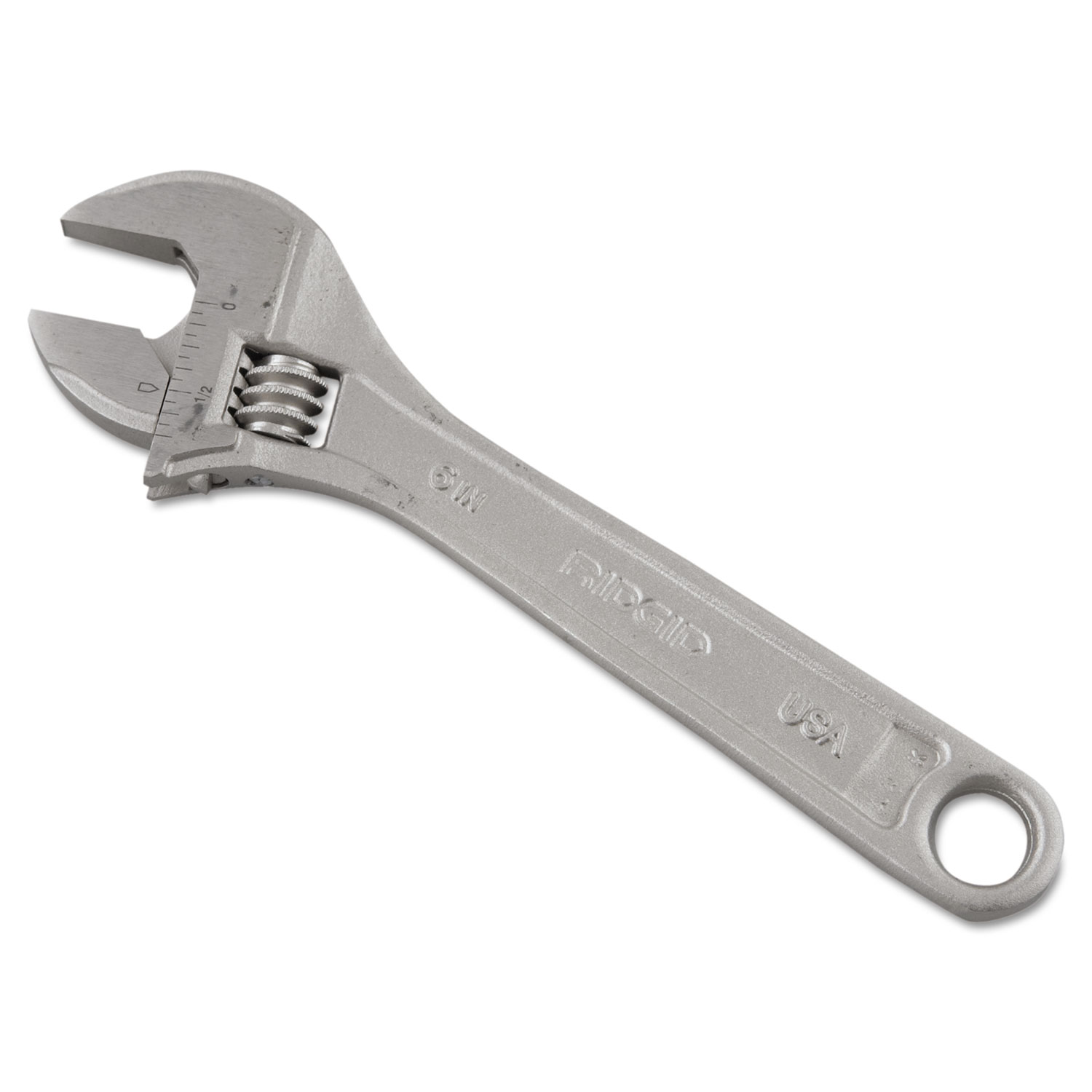 RIDGID Adjustable Wrench, 6 Long, 3/4 Jaw Capacity, Chrome Finish