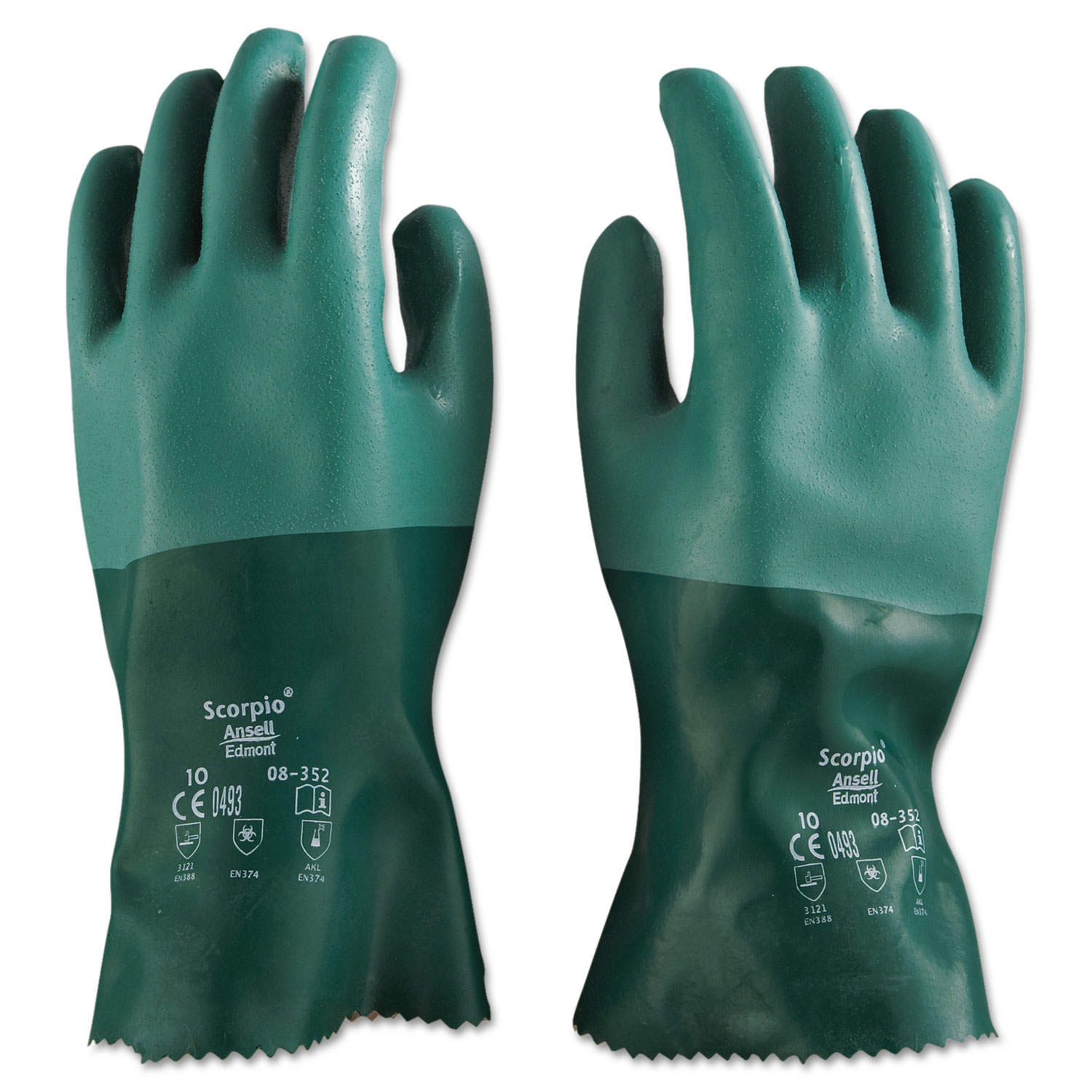 Scorpio Neoprene Gloves, Green, Size 10