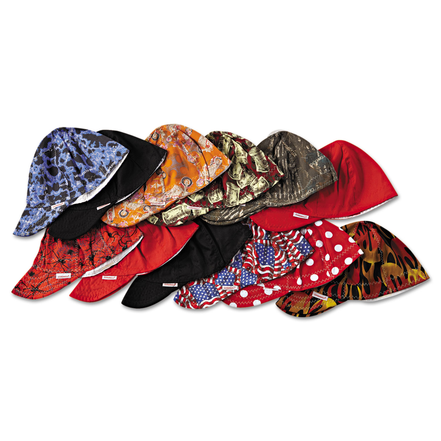 Deep Round Crown Cap, Size 7 1/2, Assorted Prints