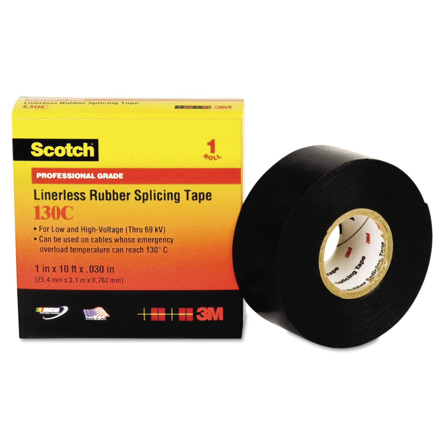 Scotch 130C Linerless Splicing Tape, 1 x 30ft