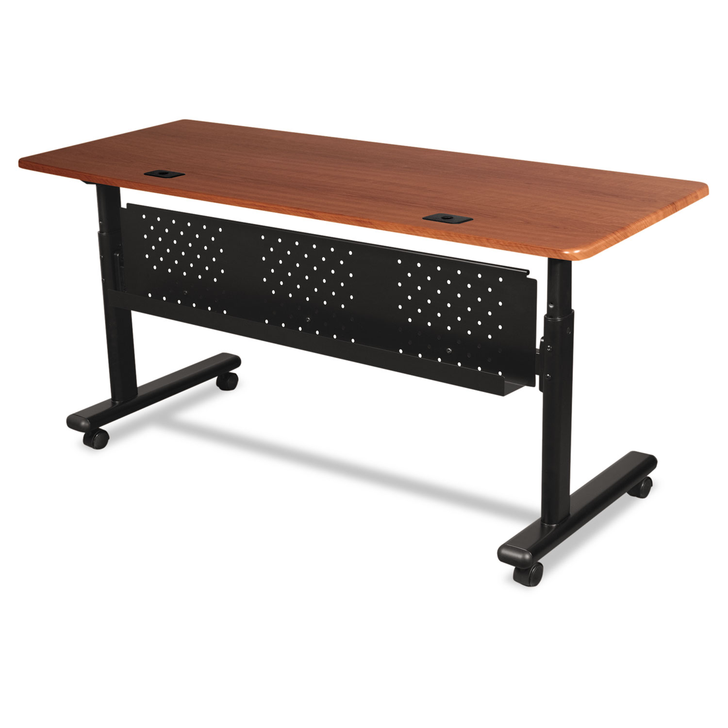 Height-Adjustable Flipper Table Modesty Panel, 72w x 3d x 9-1/2h, Black