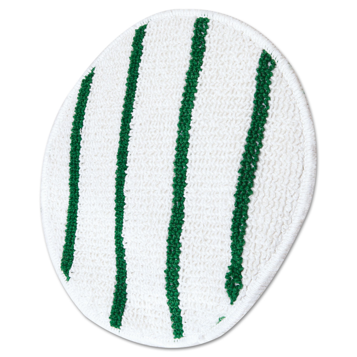 Low Profile Scrub-Strip Carpet Bonnet, 17 Diameter, White/Green, 5/Carton
