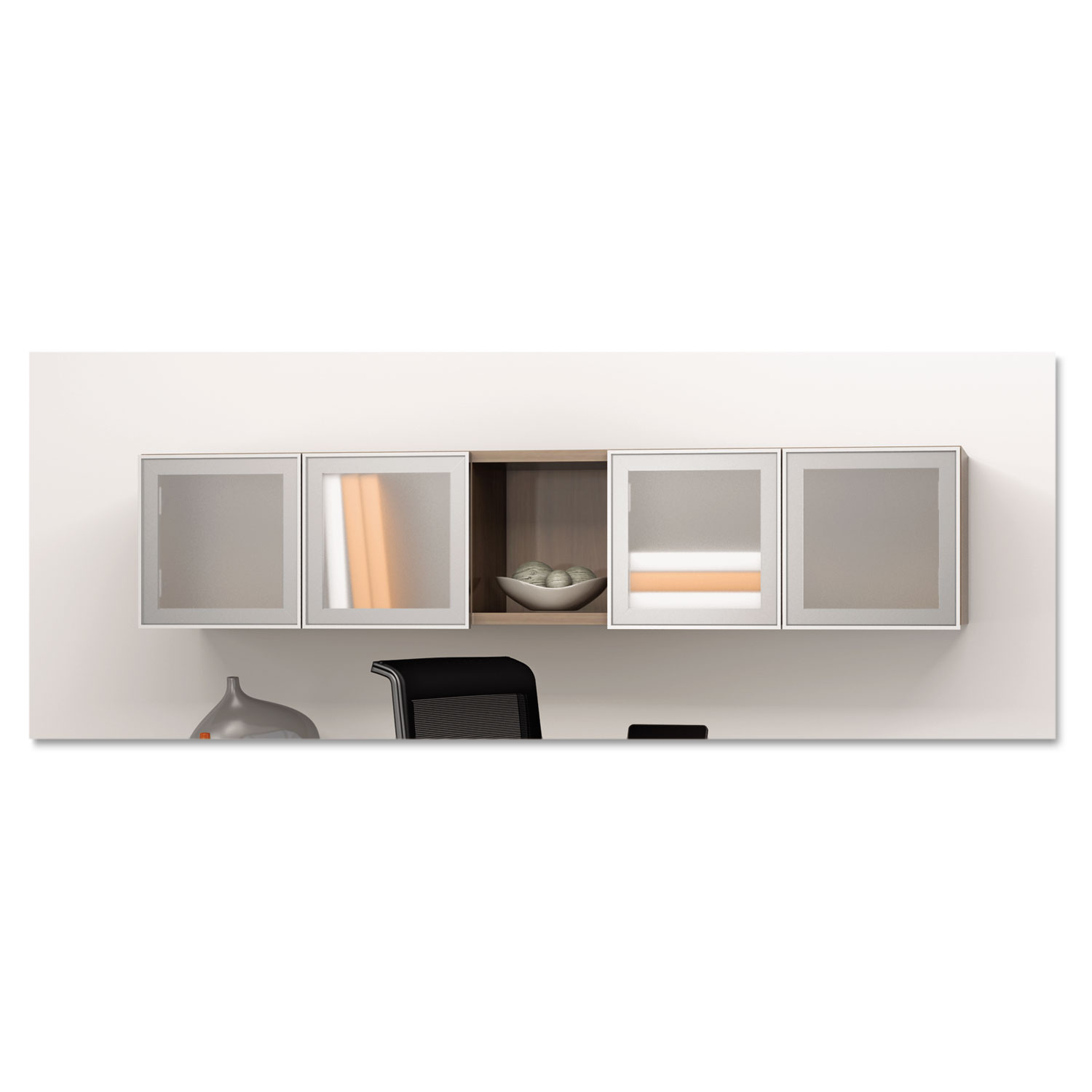 e5 Series Overhead Storage Cabinet, 72w x 15d x 15h, Cocoa