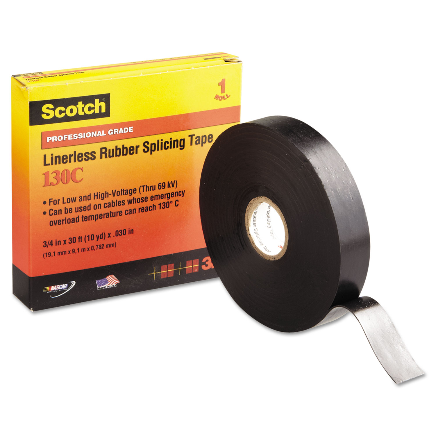 Scotch 130C Linerless Splicing Tape, 3/4 x 30ft