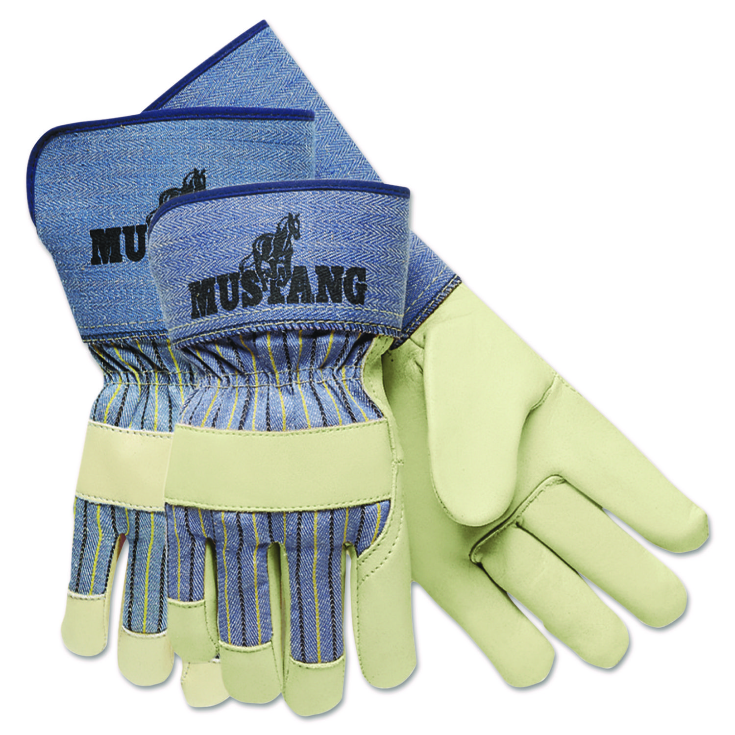 Mustang Premium Grain-Leather-Palm Gloves, 4 1/2 in. Long, Medium