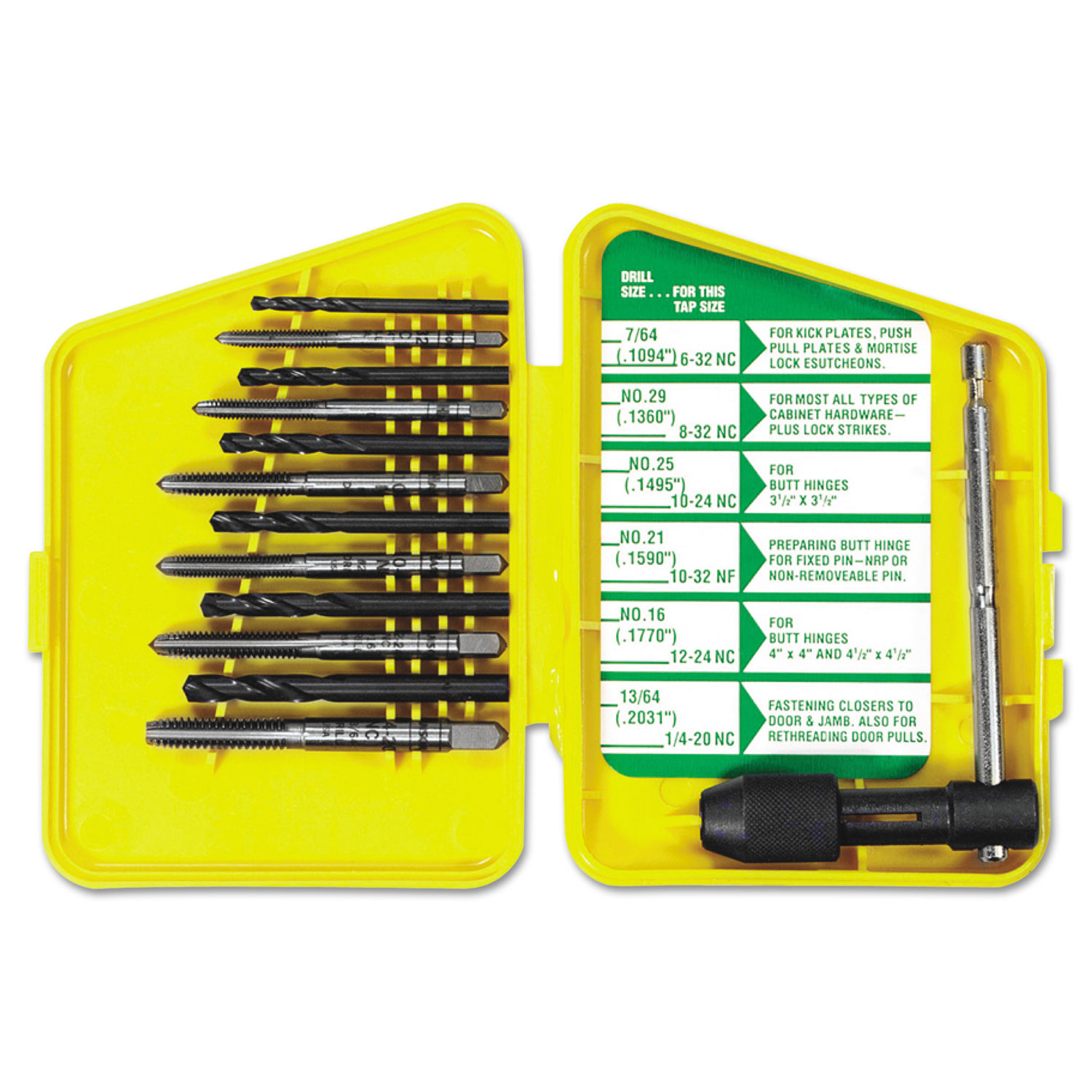 S-112C High-Carbon Steel Tap and HSS Drill Bit Set