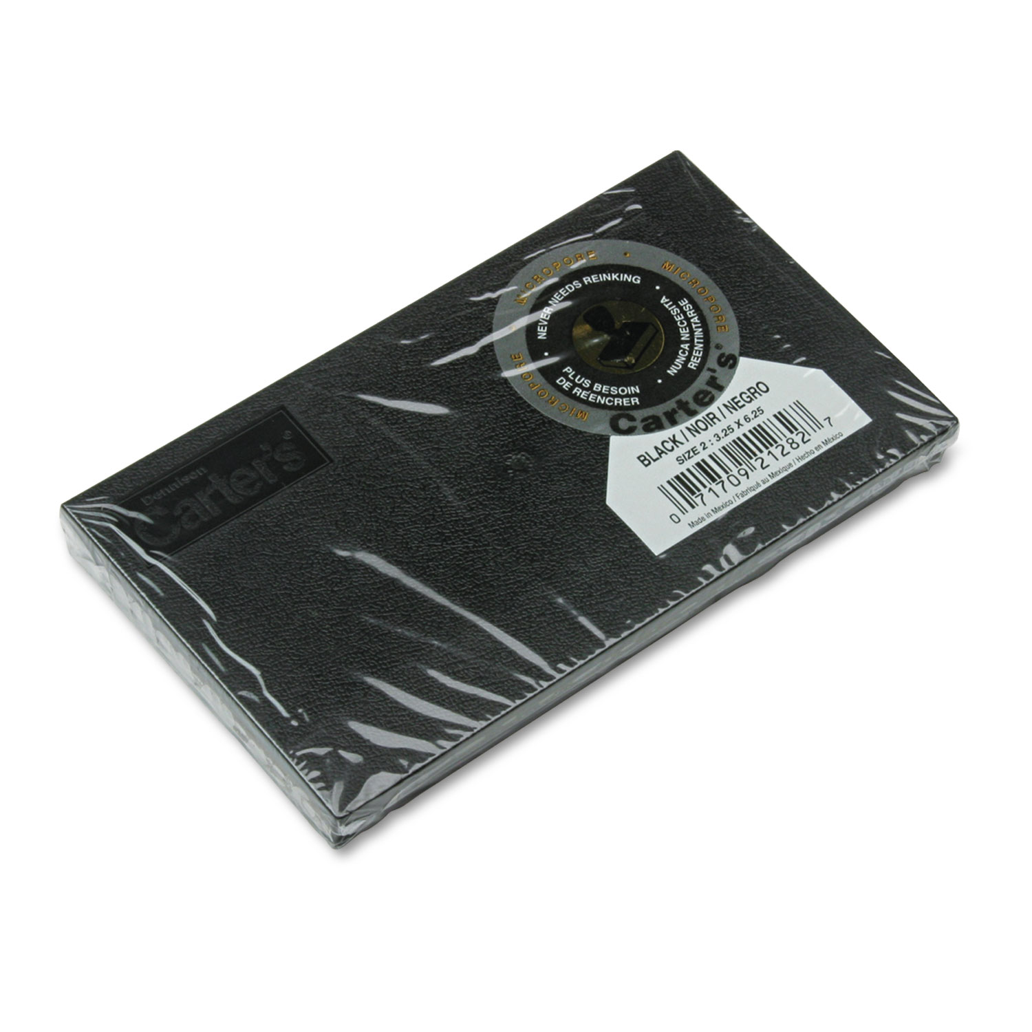 Pre-Inked Micropore Stamp Pad, 6.25 x 3.25, Black