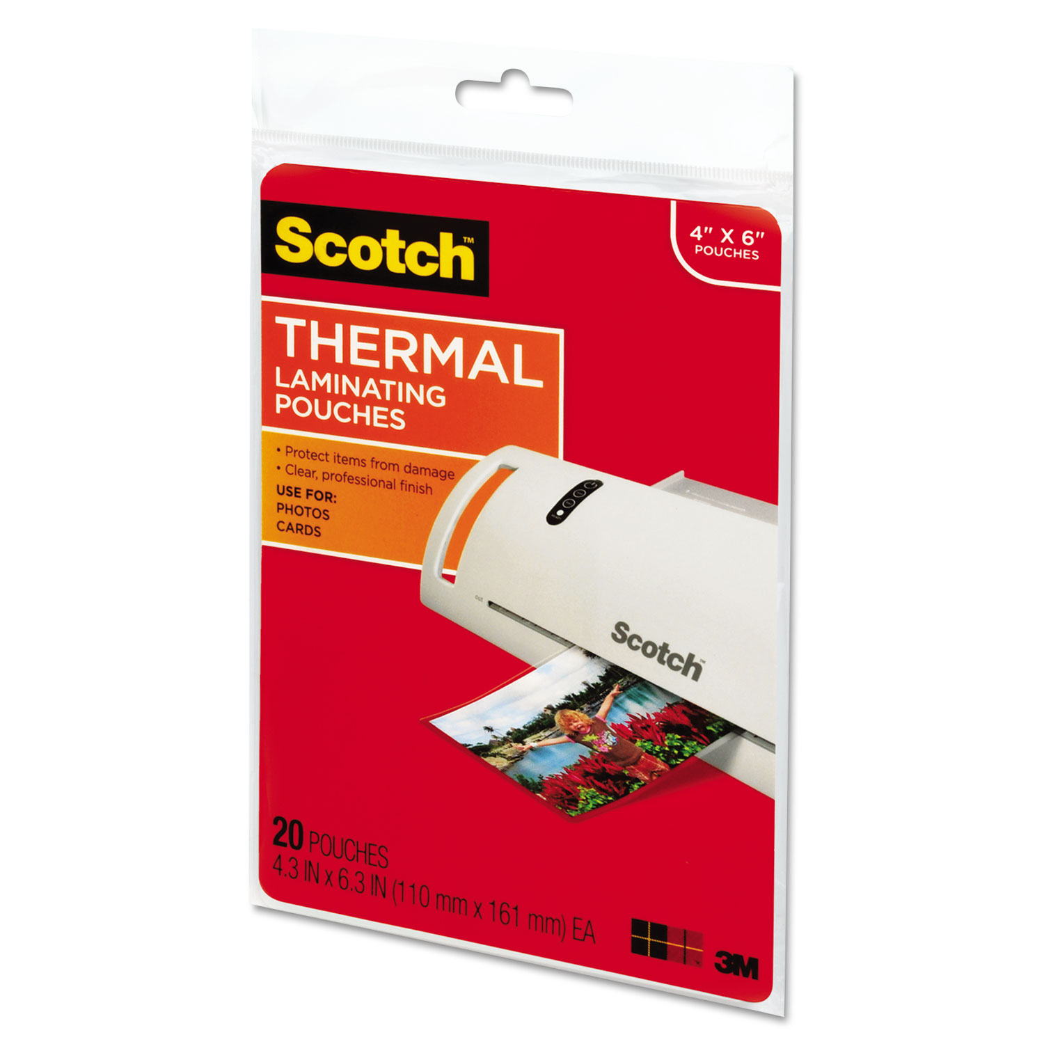 Photo Size Thermal Laminating Pouches, 5 mil, 6 x 4, 20/Pack