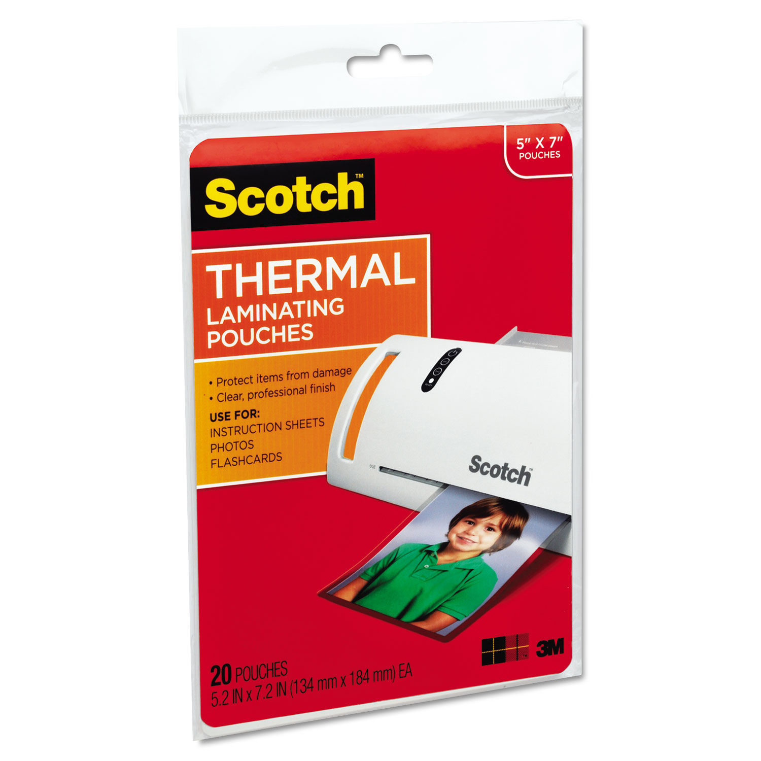 Photo Size Thermal Laminating Pouches, 5 mil, 7 x 5, 20/Pack
