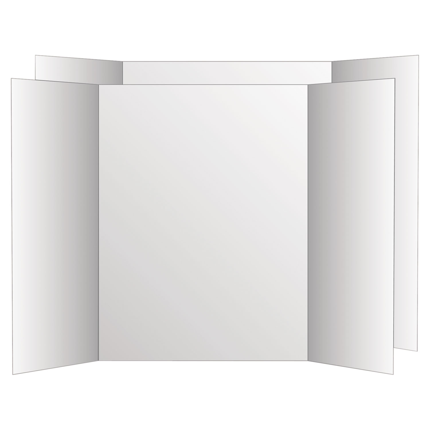  Eco Brites 26790 Two Cool Tri-Fold Poster Board, 36 x 48, White/White, 6/Carton (GEO26790) 