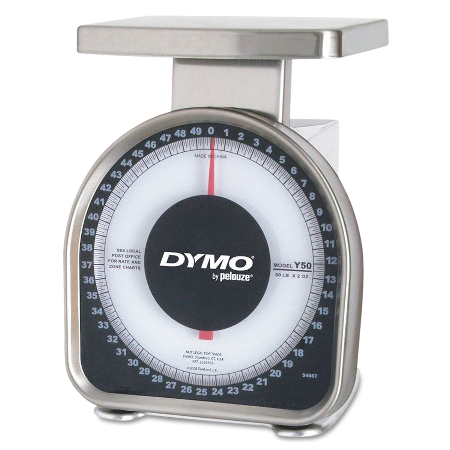  DYMO by Pelouze Y50 Heavy-Duty Mechanical Package Scale, 50lb Capacity, 6 x 4-3/4 Platform (PELY50) 