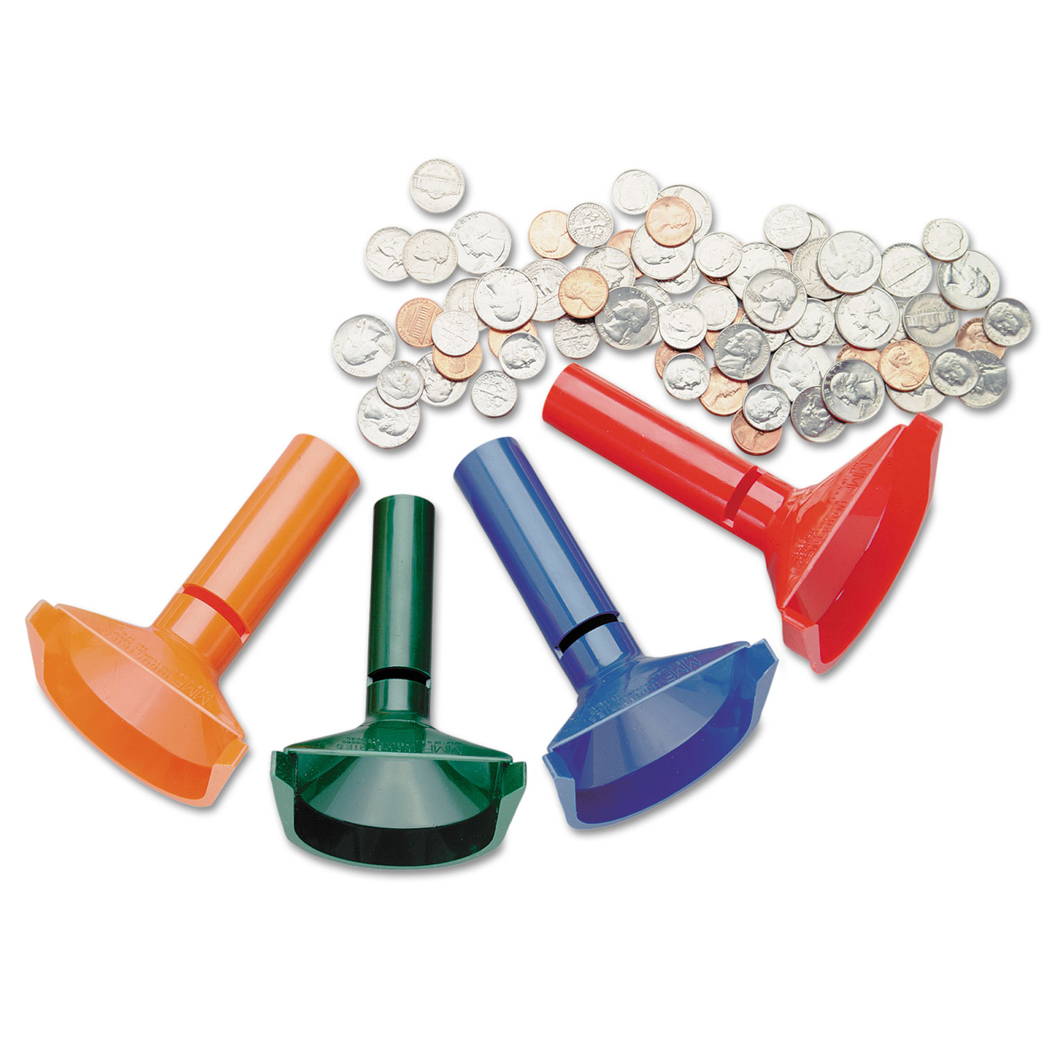  SteelMaster 224000400 Color-Coded Coin Counting Tubes f/Pennies Through Quarters (MMF224000400) 