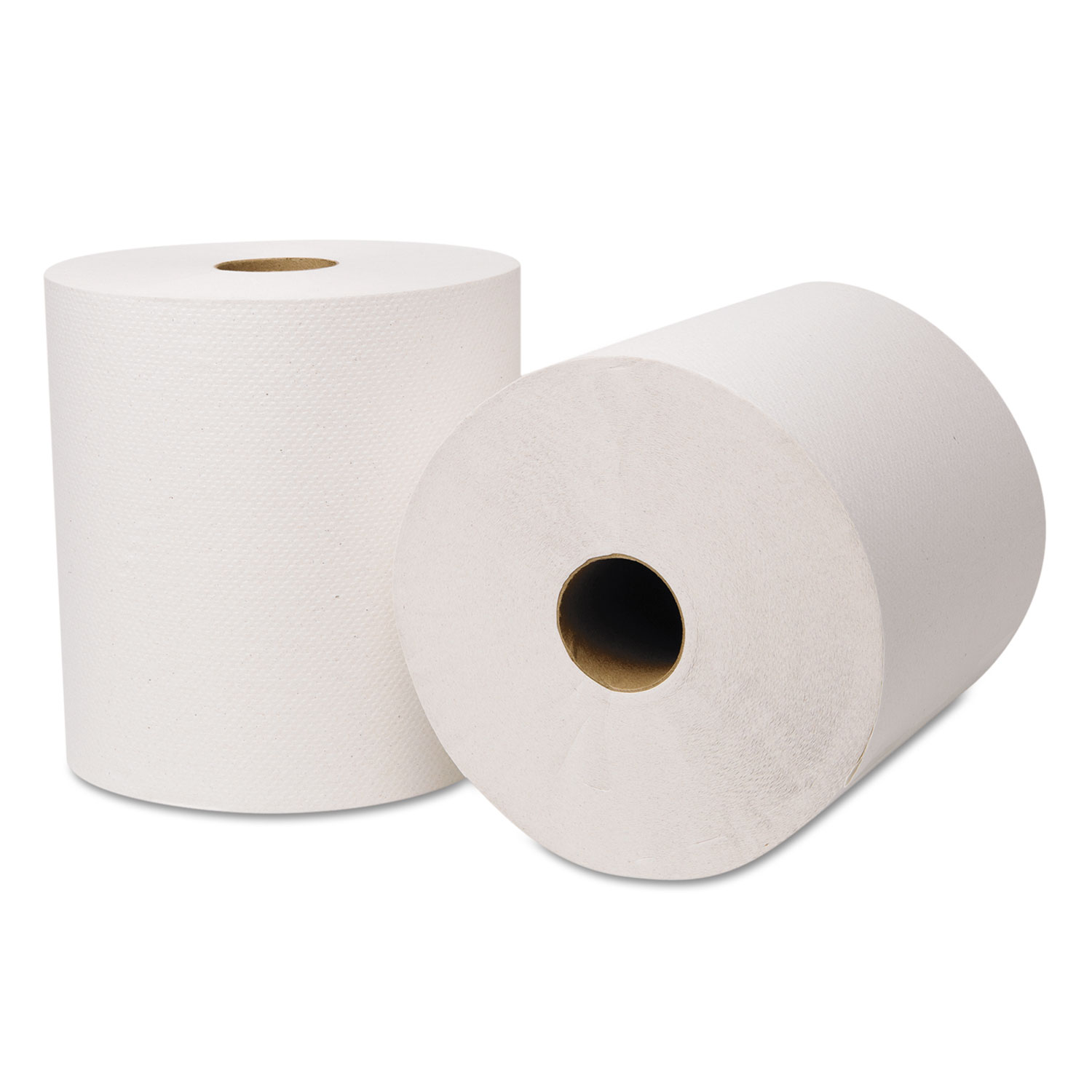 EcoSoft Hardwound Roll Towels, 800 ft x 8 in, White, 6 Rolls/Carton