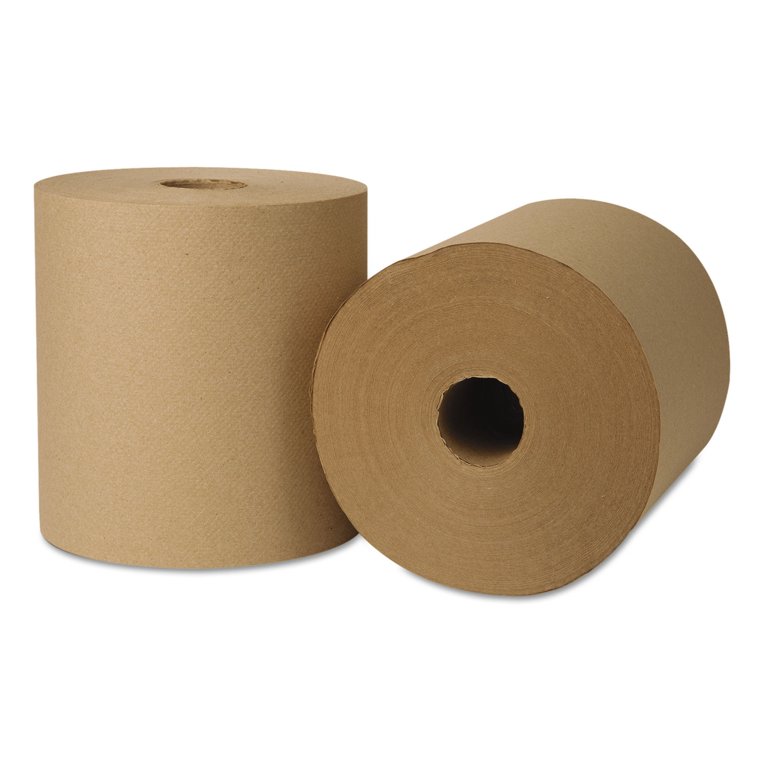 EcoSoft Hardwound Roll Towels, 800 ft x 8 in, Natural, 6 Rolls/Carton