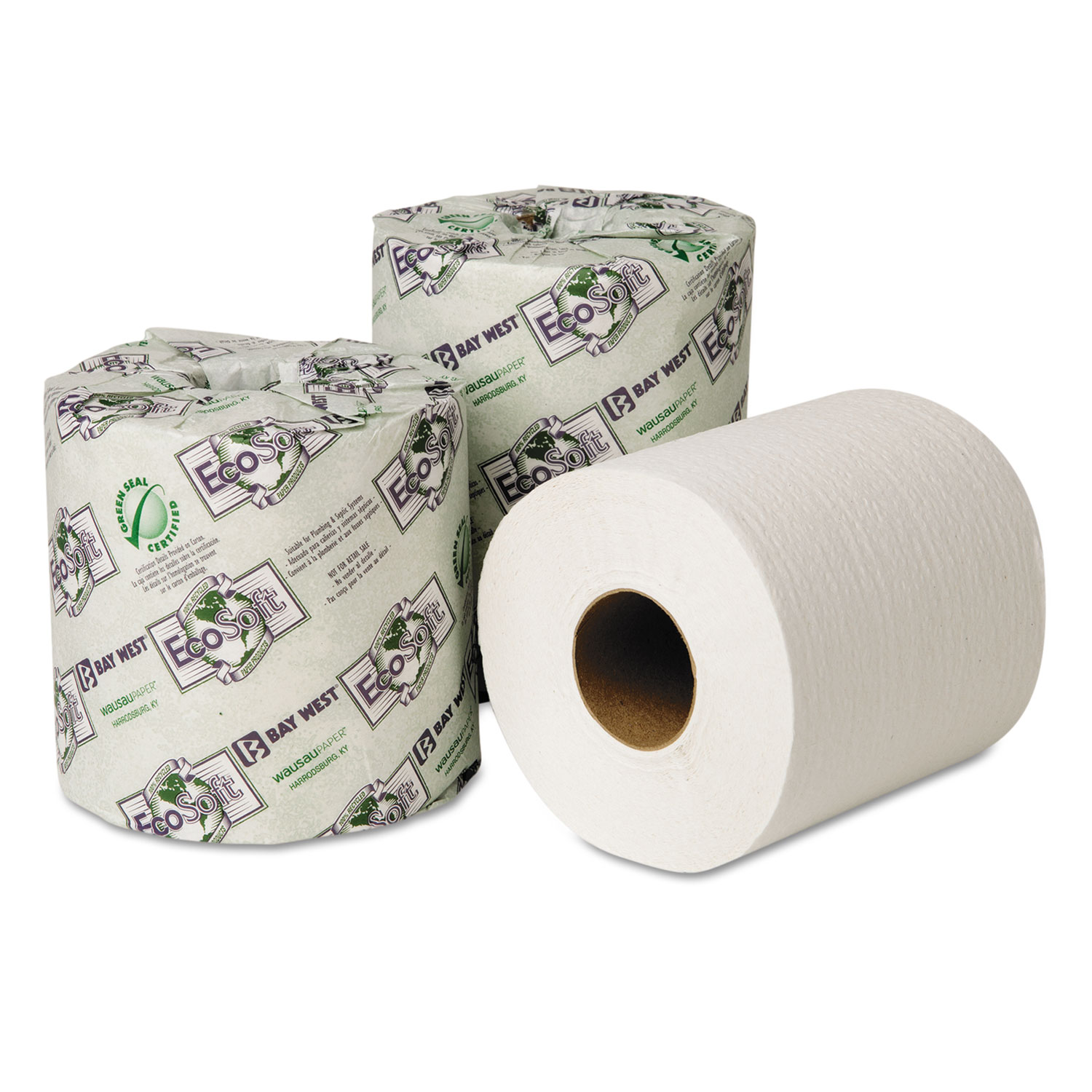 EcoSoft Universal Bathroom Tissue, 1-Ply, 1,000 Sheets/Roll, 48 Rolls/Carton
