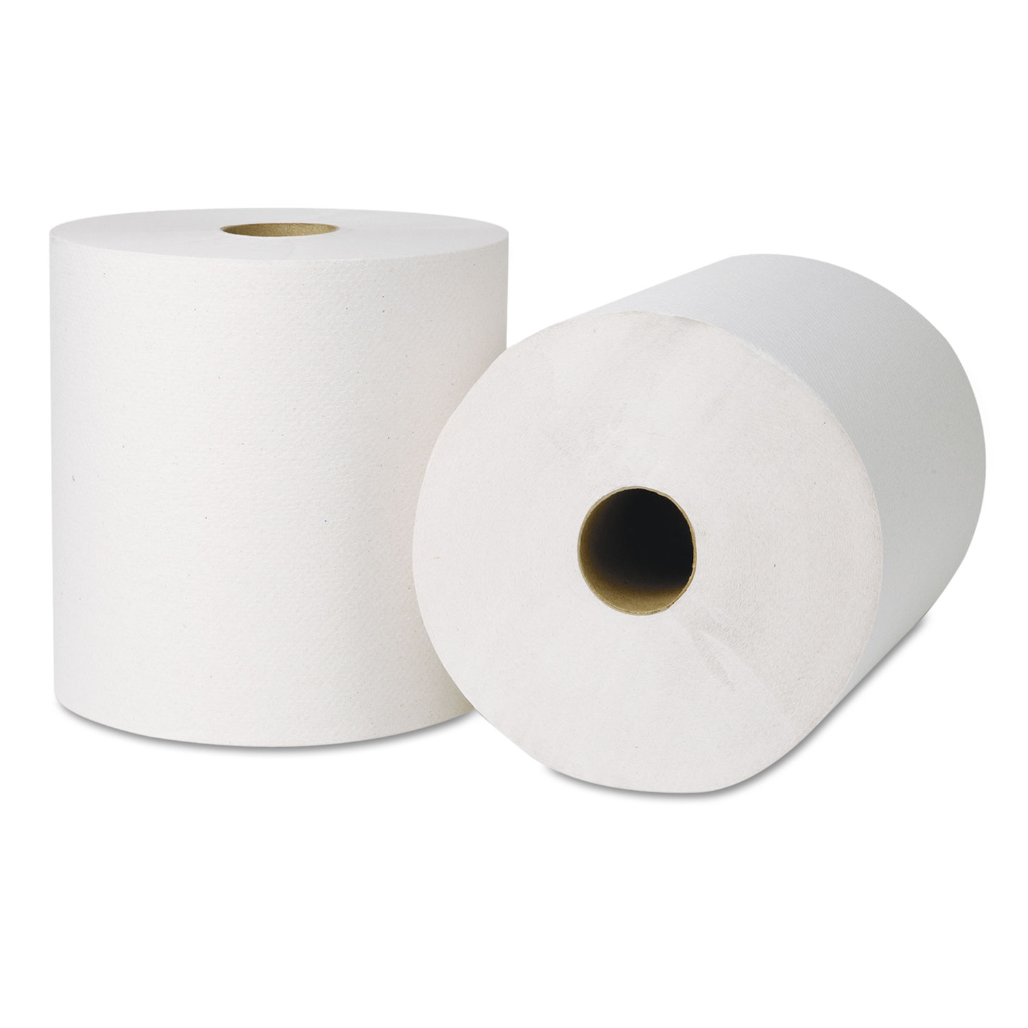 EcoSoft Hardwound Roll Towels, 800 ft x 8 in, Natural White, 6 Rolls/Carton
