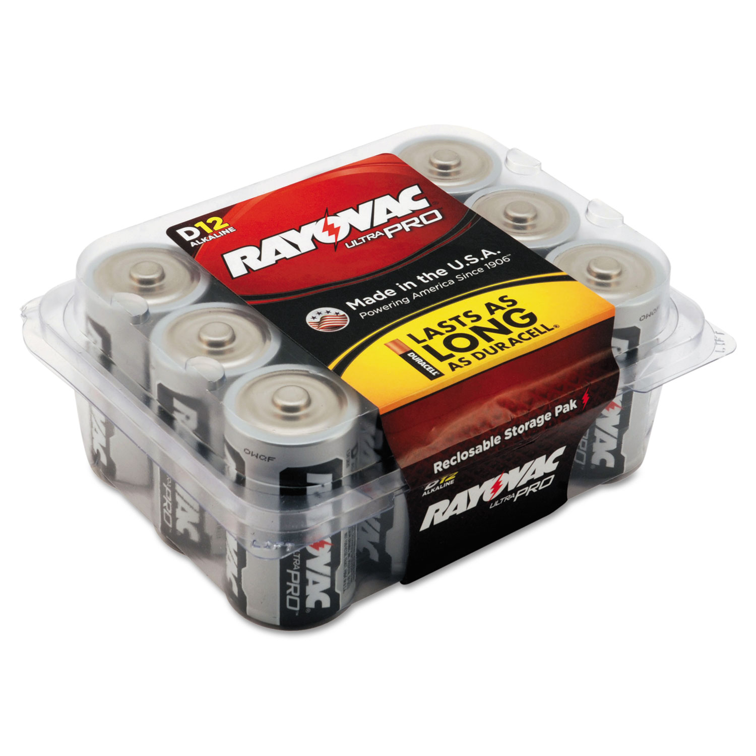 Ultra Pro Alkaline Batteries, D, 12/Pack