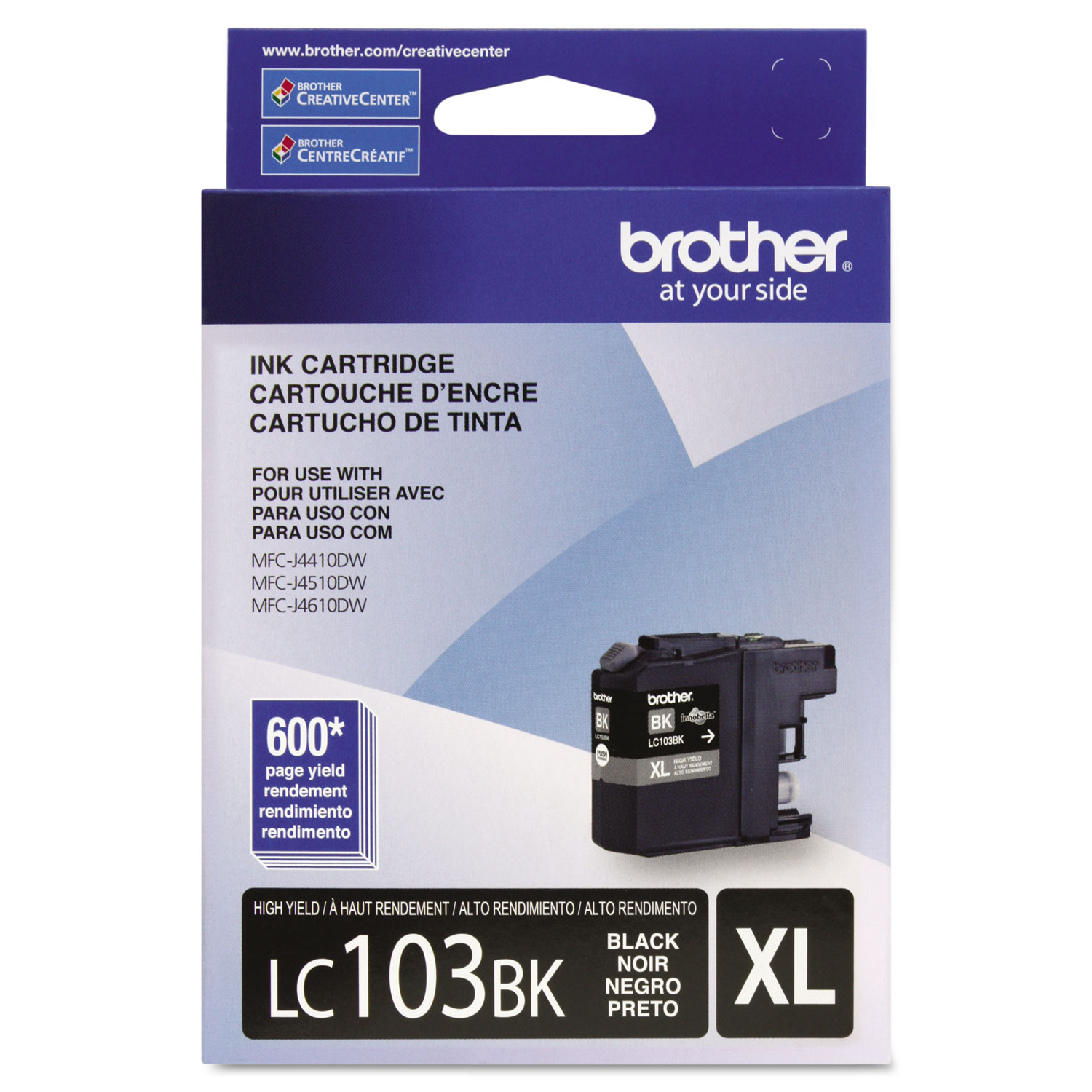  Brother LC103BK LC103BK Innobella High-Yield Ink, 600 Page-Yield, Black (BRTLC103BK) 