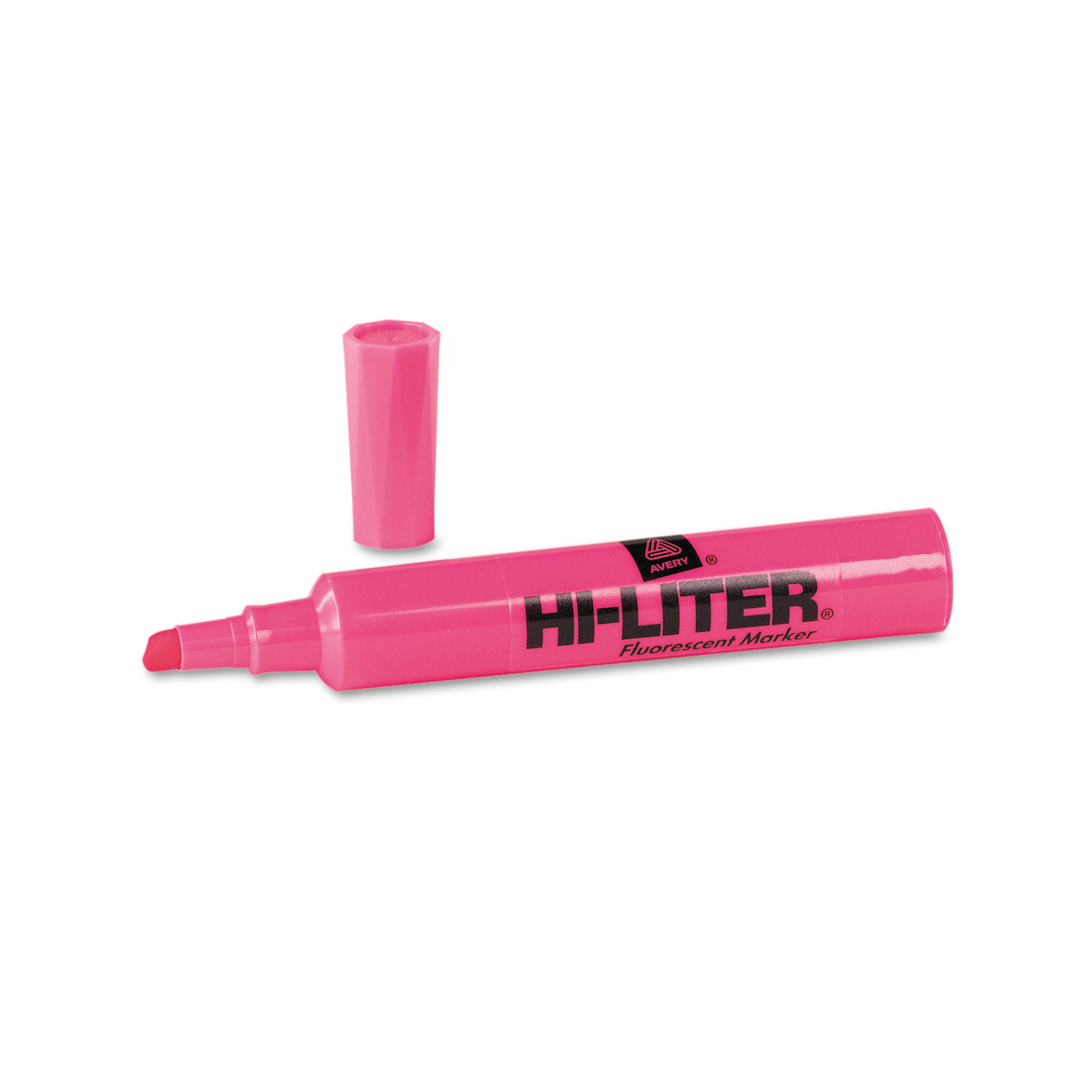 HI-LITER Desk-Style Highlighter, Chisel Tip, Fluorescent Pink Ink, Dozen