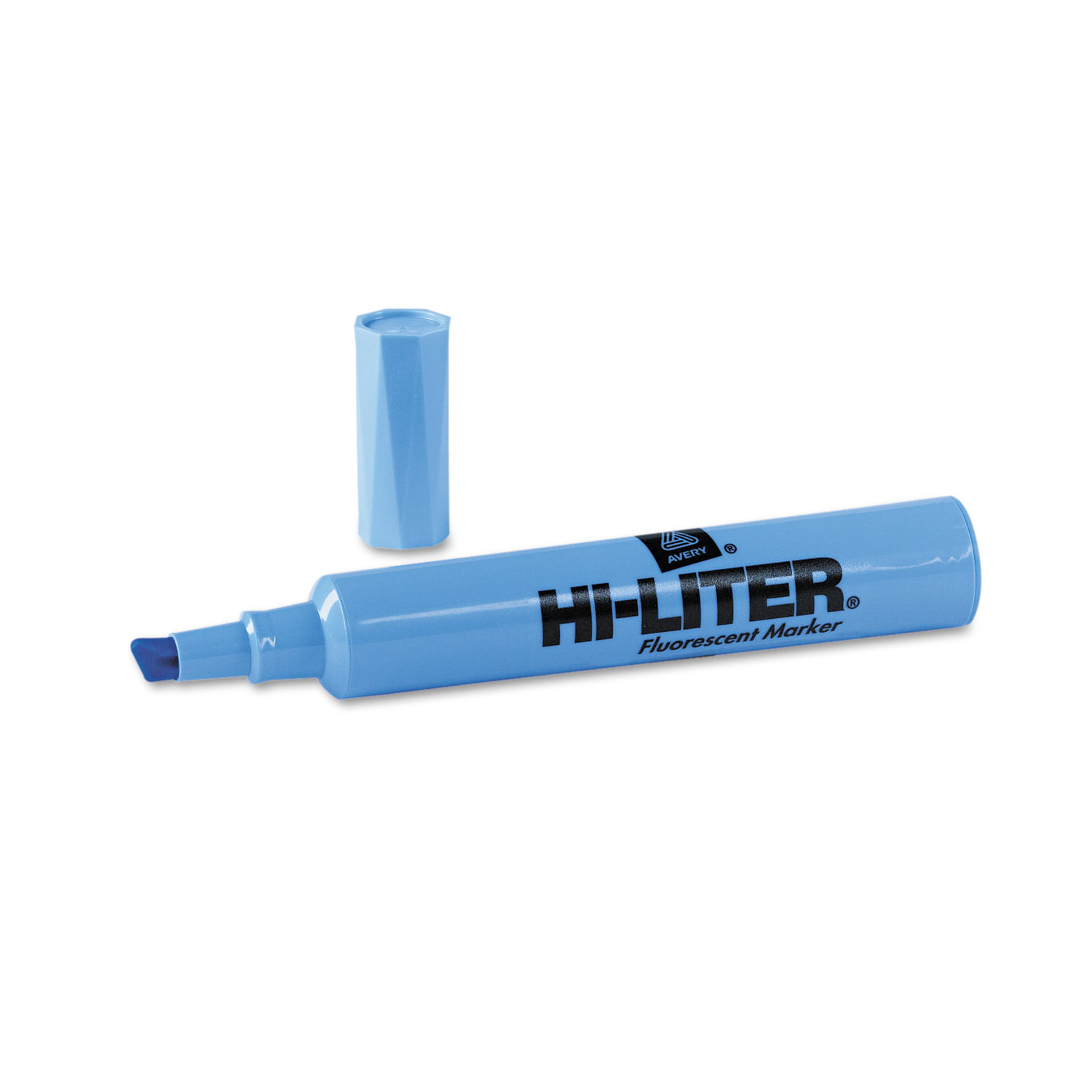 HI-LITER Desk-Style Highlighter, Chisel Tip, Fluorescent Blue Ink, Dozen